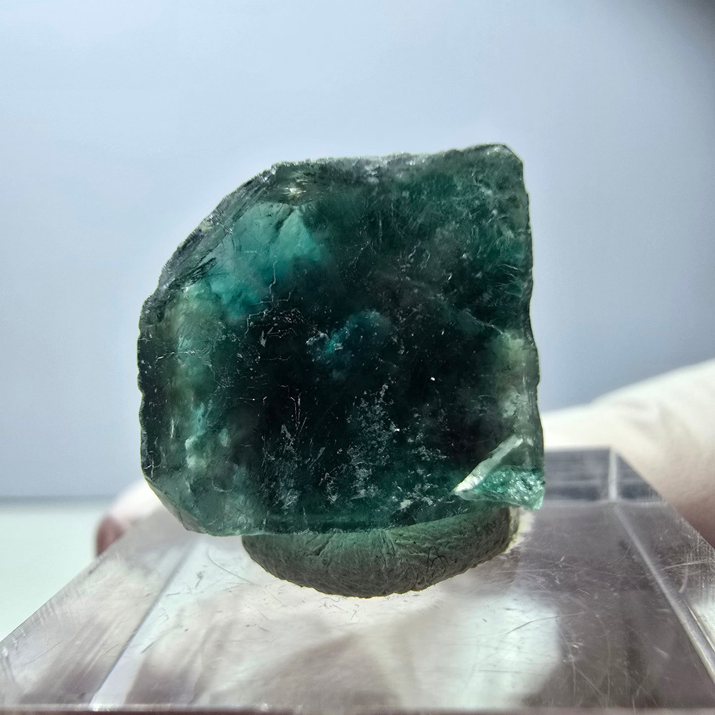 Klarer Phantom Fluorit Würfel parkettiert, grün Okorusu, Namibia 17*14*12mm