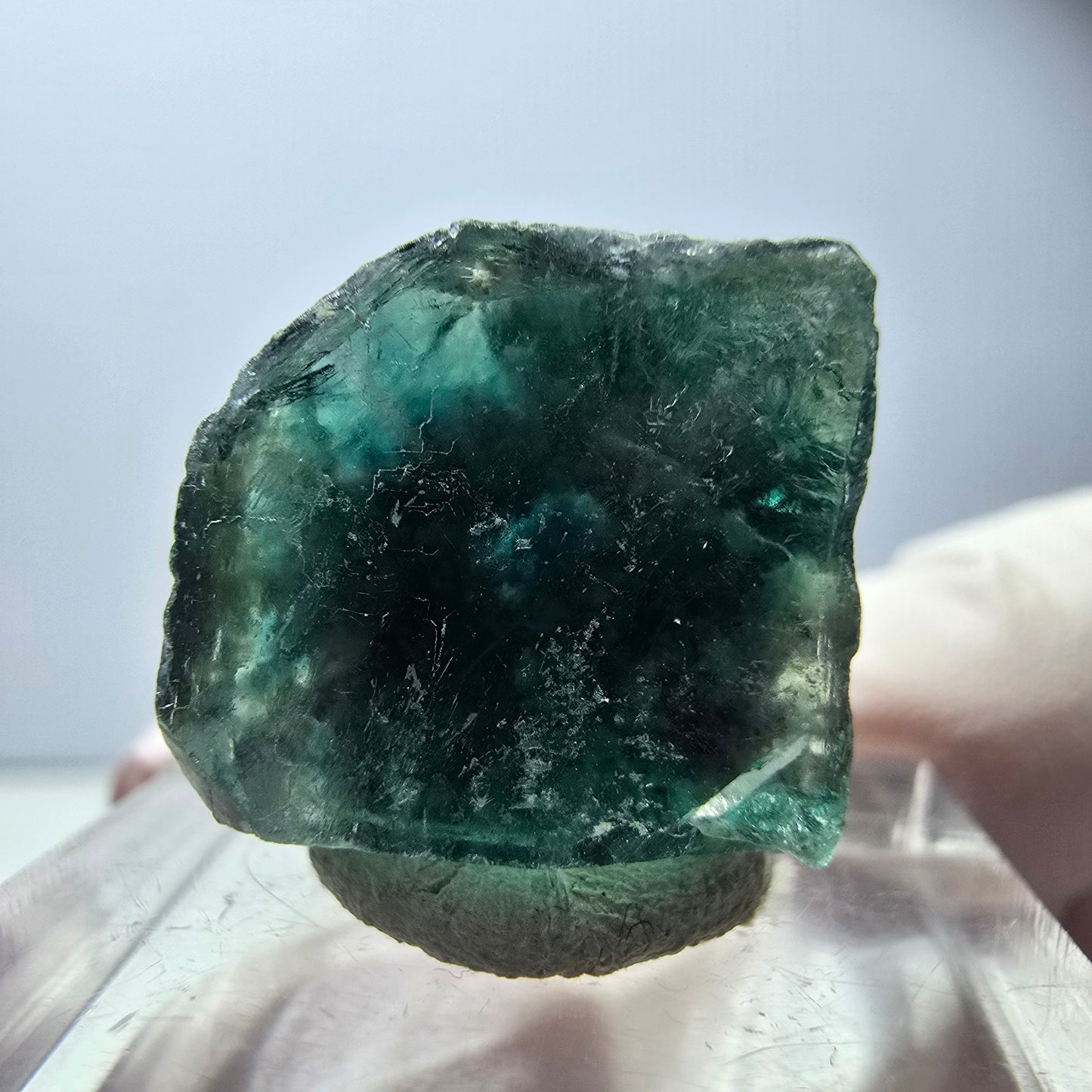 Klarer Phantom Fluorit Würfel parkettiert, grün Okorusu, Namibia 17*14*12mm