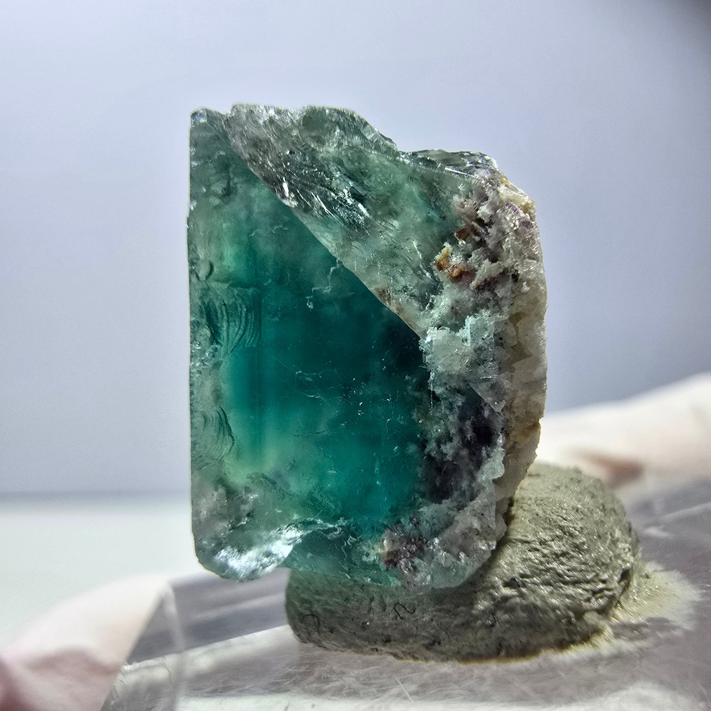 Klarer Phantom Fluorit Würfel parkettiert, grün Okorusu, Namibia 17*14*12mm