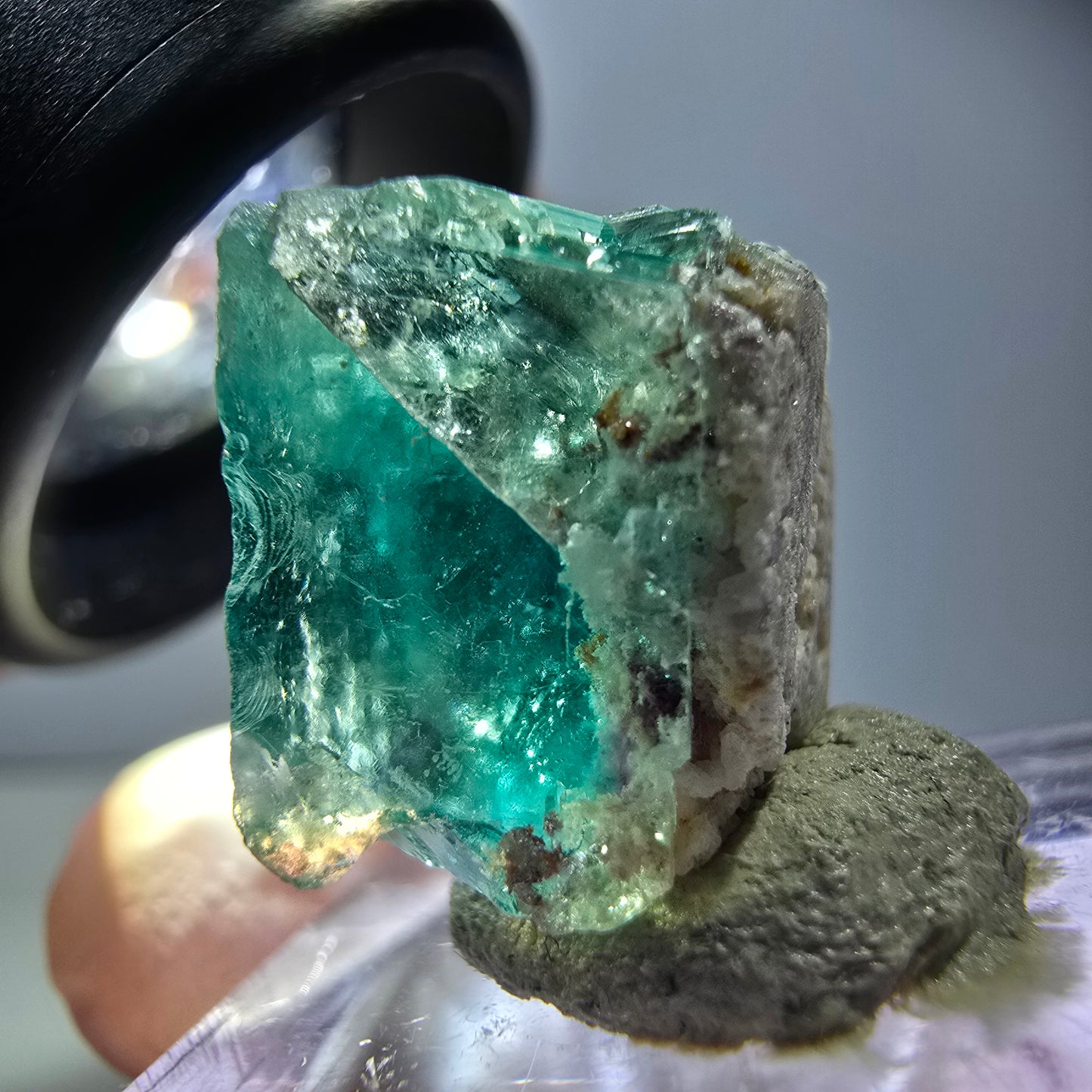 Klarer Phantom Fluorit Würfel parkettiert, grün Okorusu, Namibia 17*14*12mm