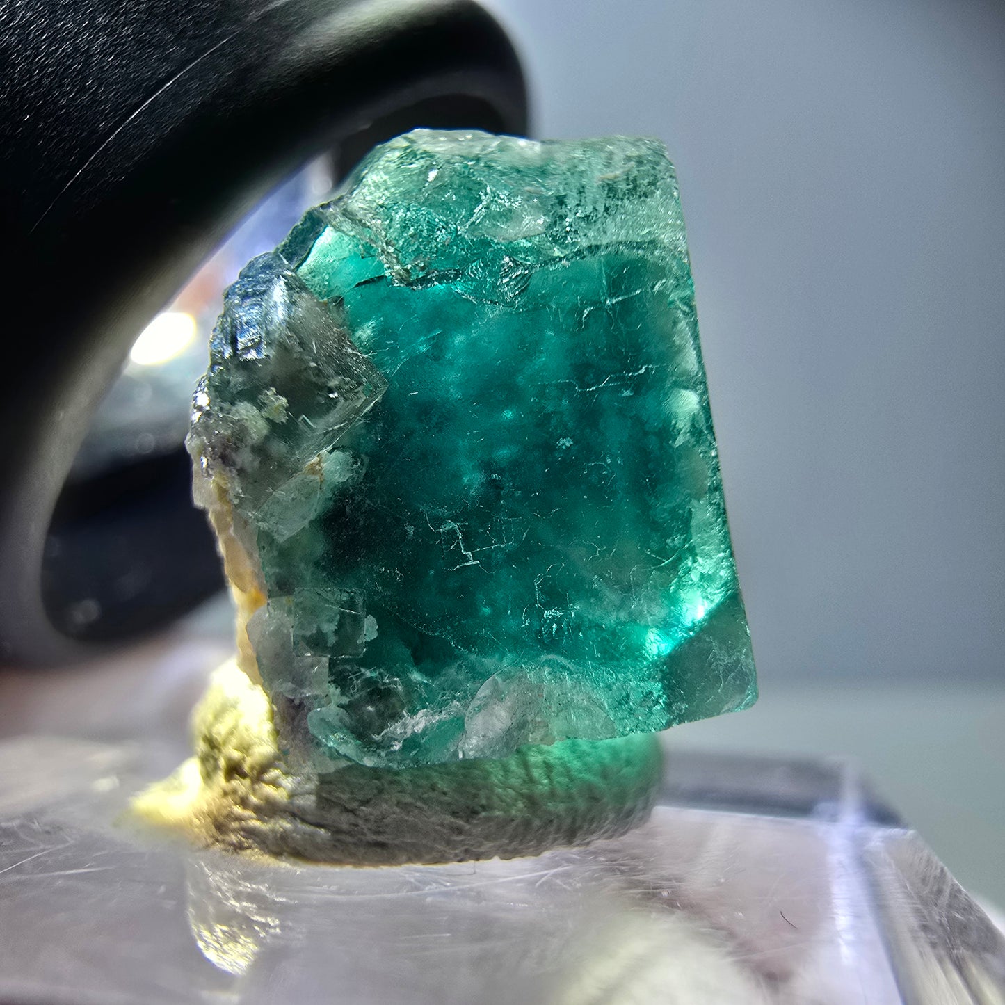 Klarer Phantom Fluorit Würfel parkettiert, grün Okorusu, Namibia 17*14*12mm