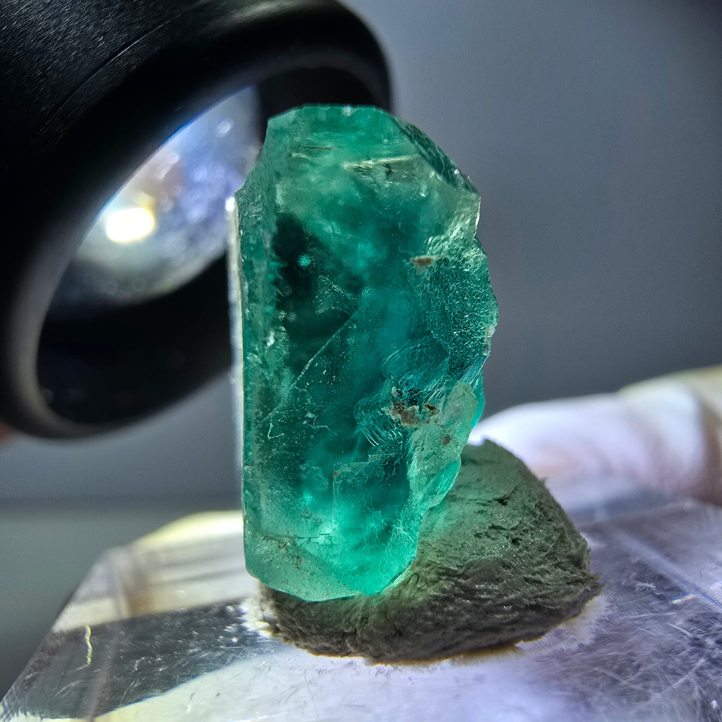 Klarer Phantom Fluorit Würfel parkettiert, grün Okorusu, Namibia 16*14*8mm