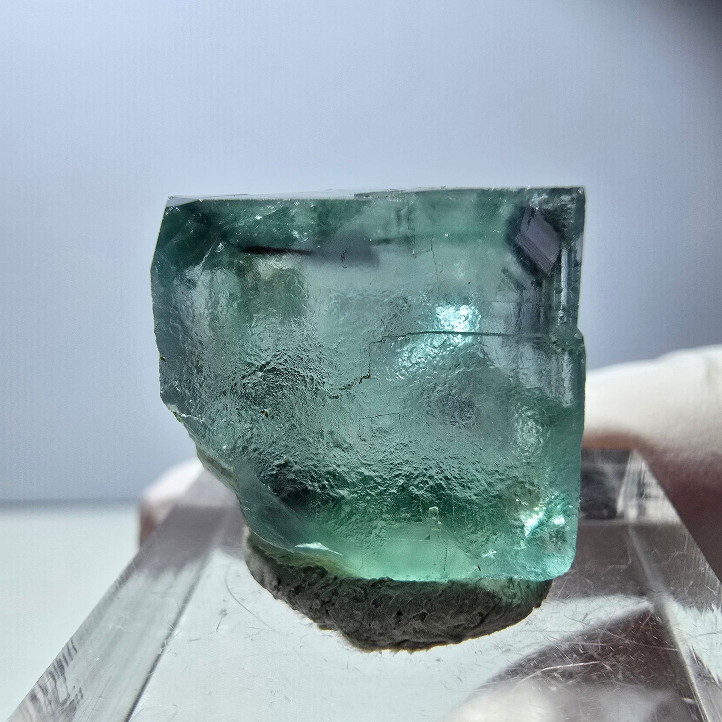 Klarer Phantom Fluorit Würfel parkettiert, grün Okorusu, Namibia 18*17*12mm
