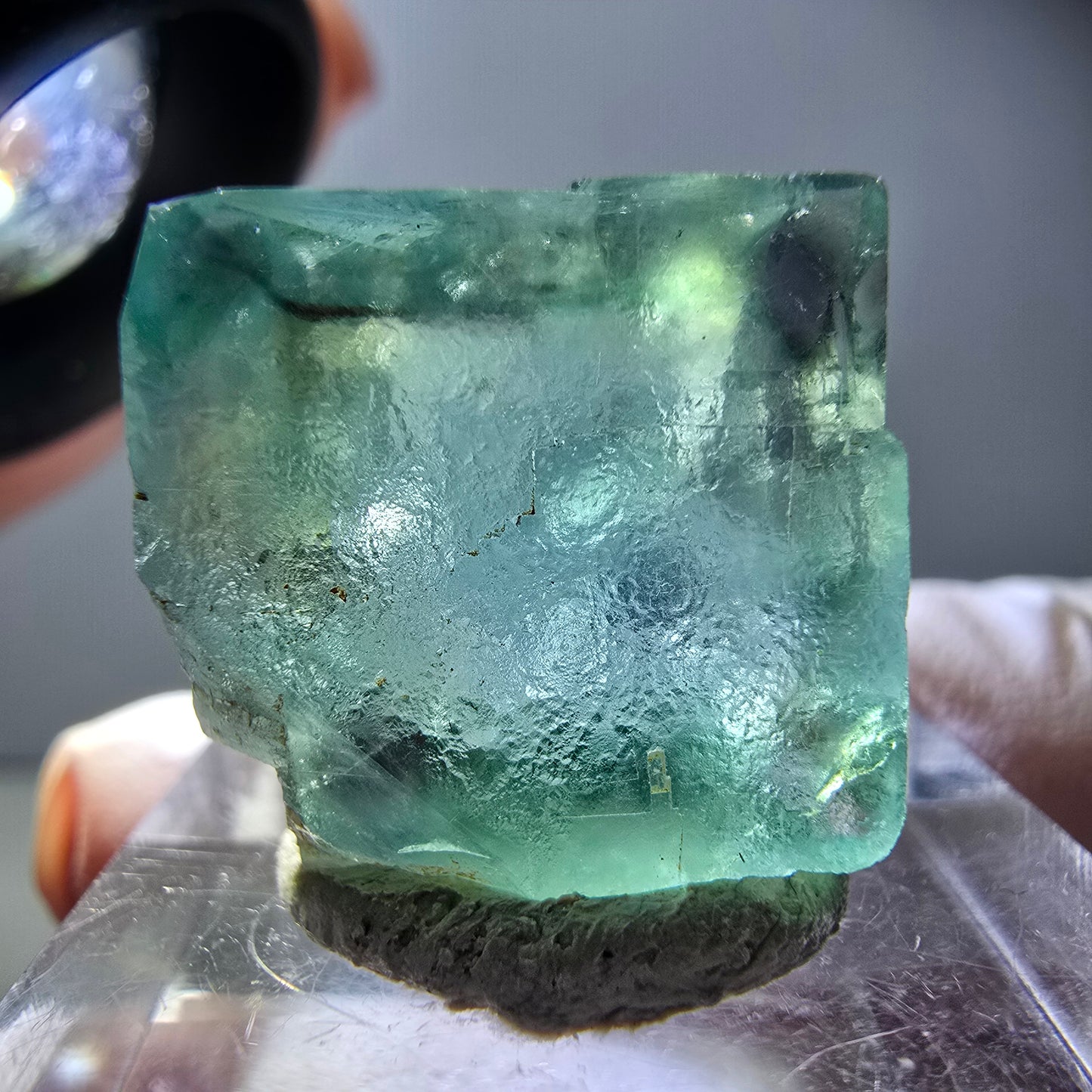 Klarer Phantom Fluorit Würfel parkettiert, grün Okorusu, Namibia 18*17*12mm
