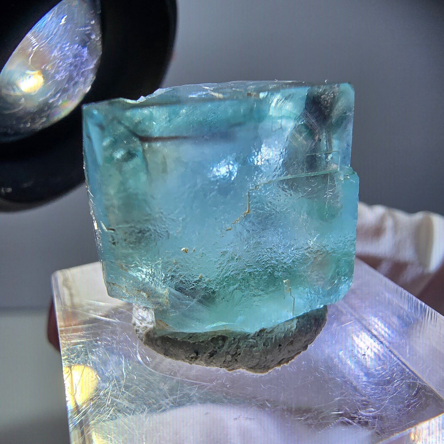 Klarer Phantom Fluorit Würfel parkettiert, grün Okorusu, Namibia 18*17*12mm