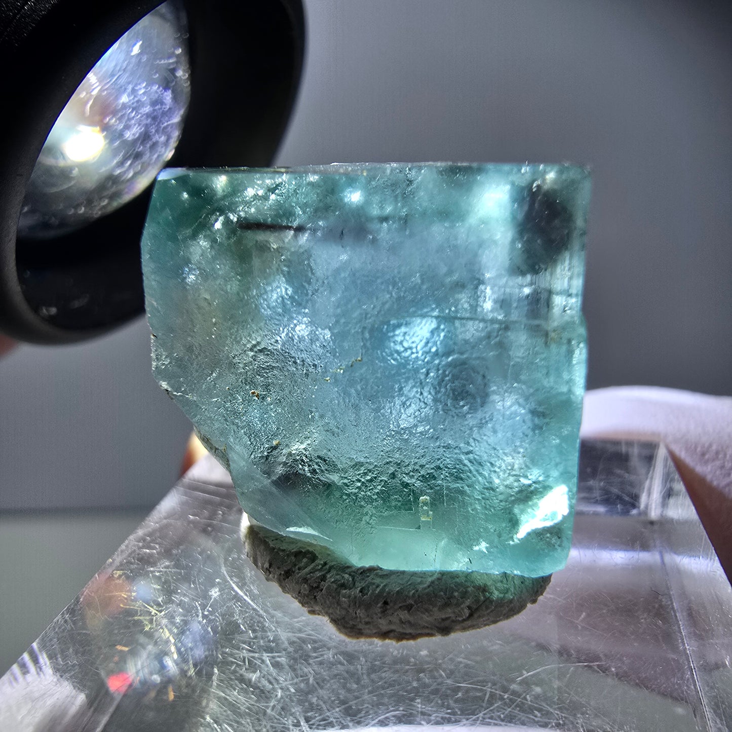 Klarer Phantom Fluorit Würfel parkettiert, grün Okorusu, Namibia 18*17*12mm