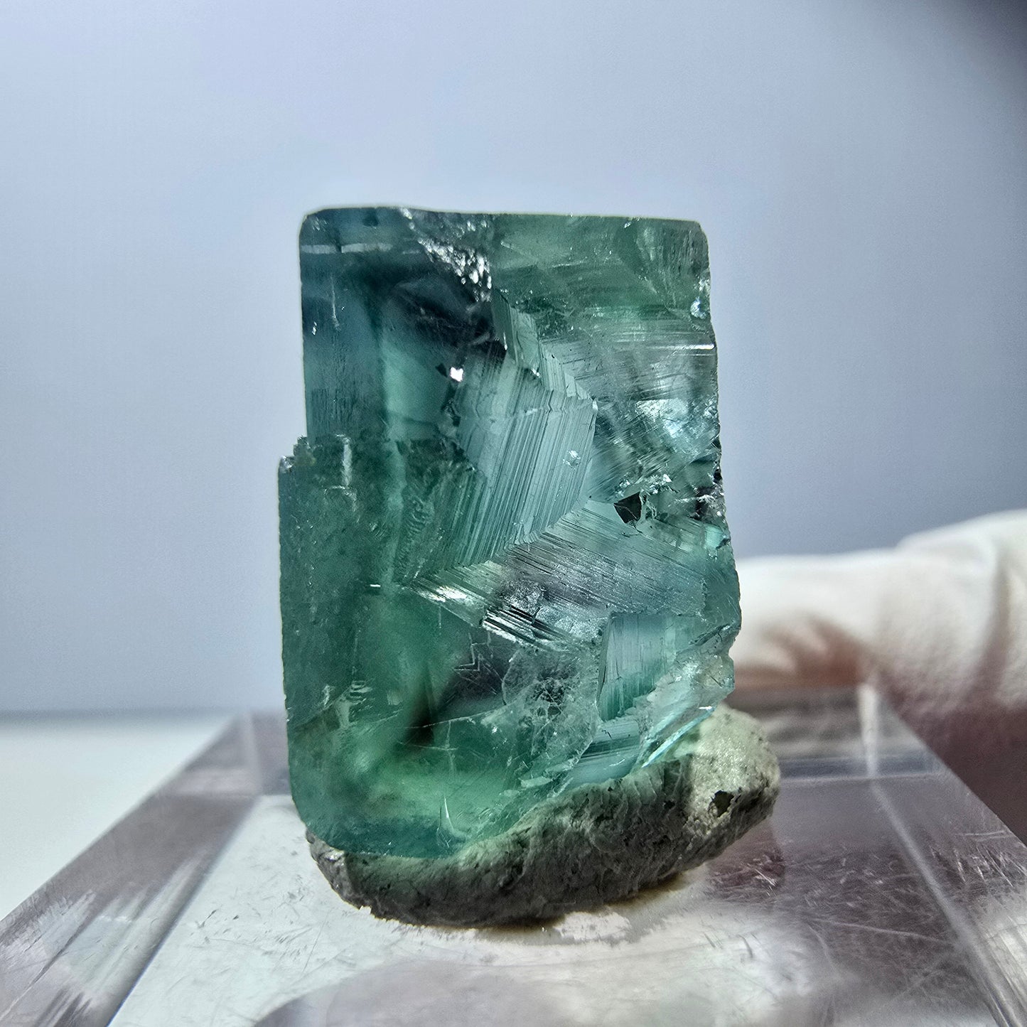 Klarer Phantom Fluorit Würfel parkettiert, grün Okorusu, Namibia 18*17*12mm