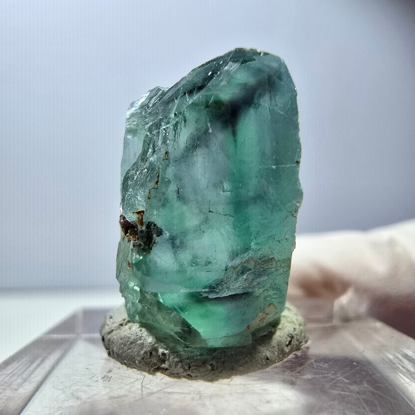 Klarer Phantom Fluorit Würfel parkettiert, grün Okorusu, Namibia 18*17*12mm