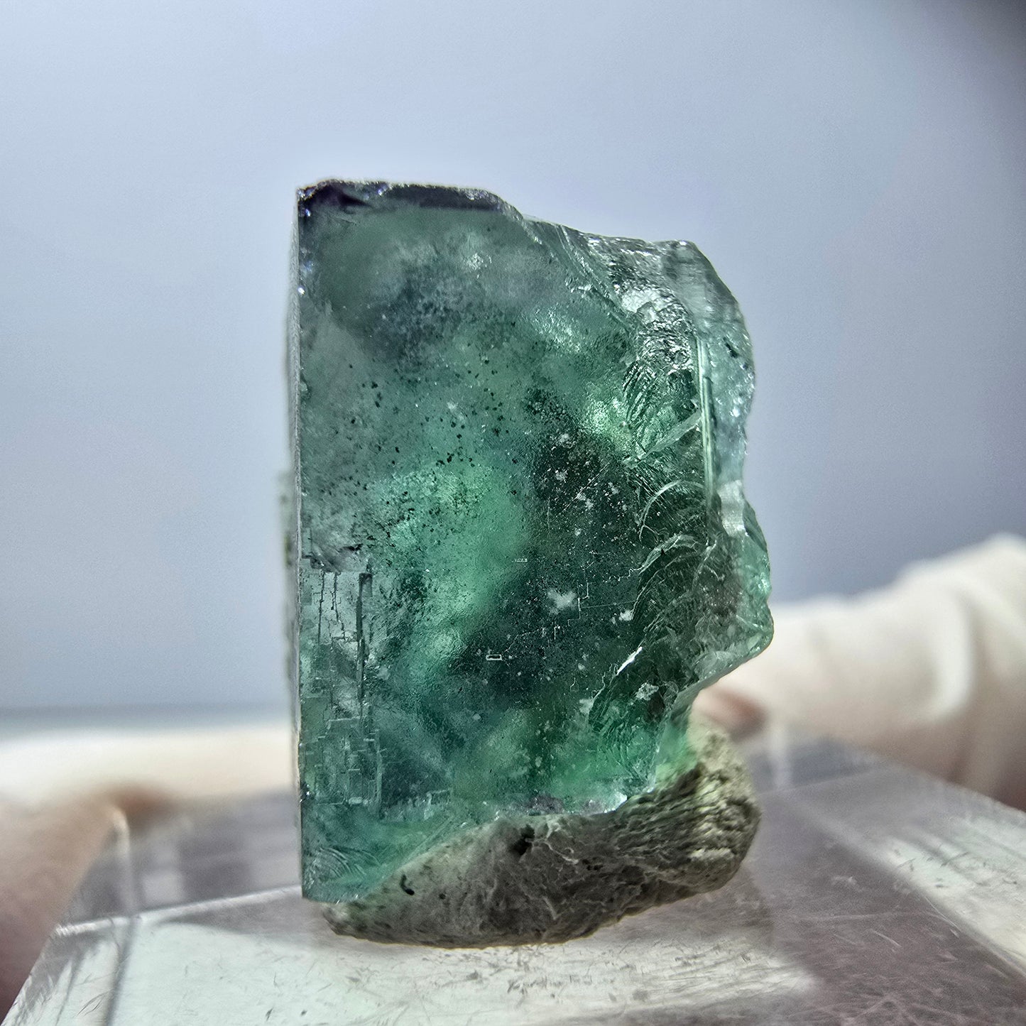 Klarer Phantom Fluorit Würfel parkettiert, grün Okorusu, Namibia 17*16*13mm