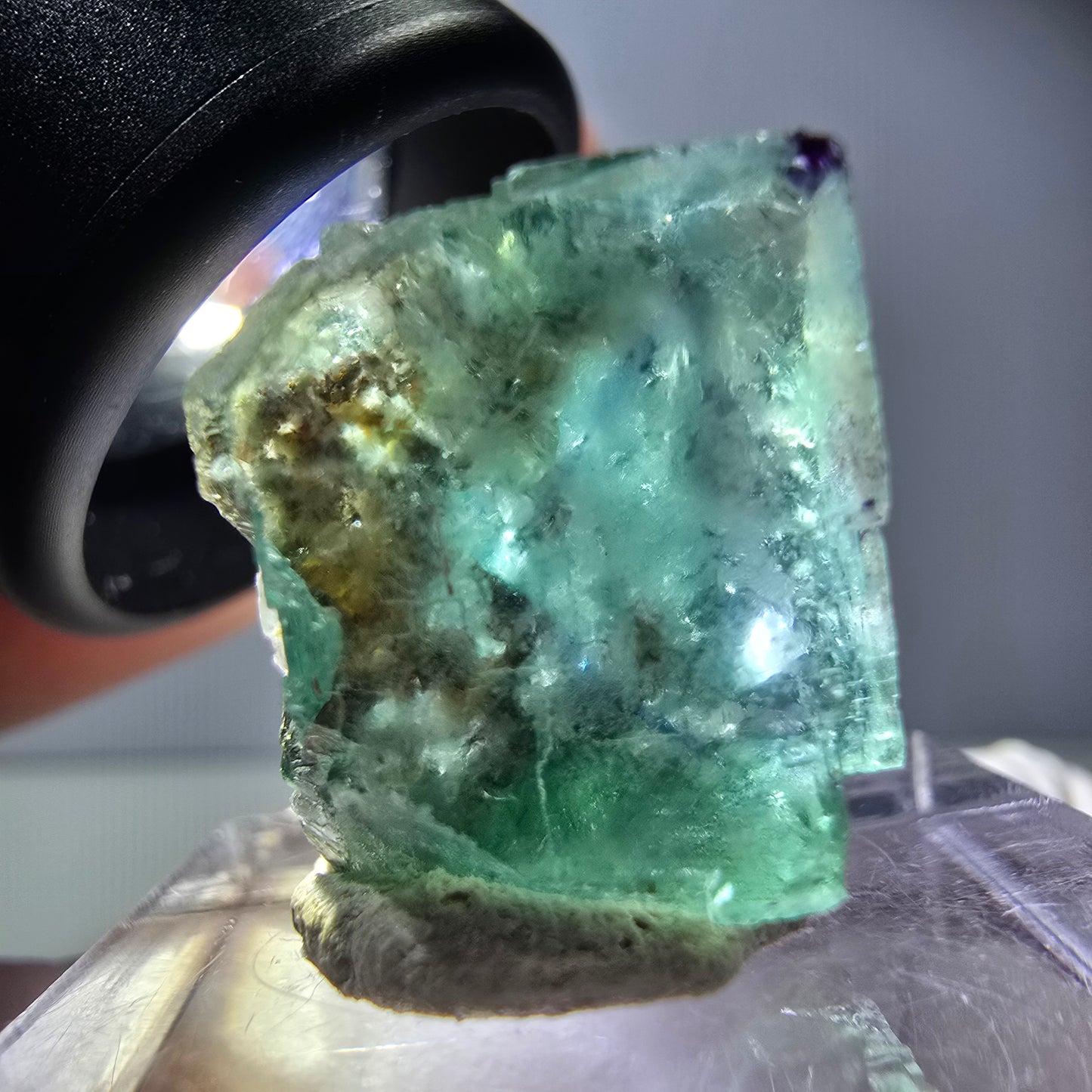 Klarer Phantom Fluorit Würfel parkettiert, grün Okorusu, Namibia 17*16*13mm