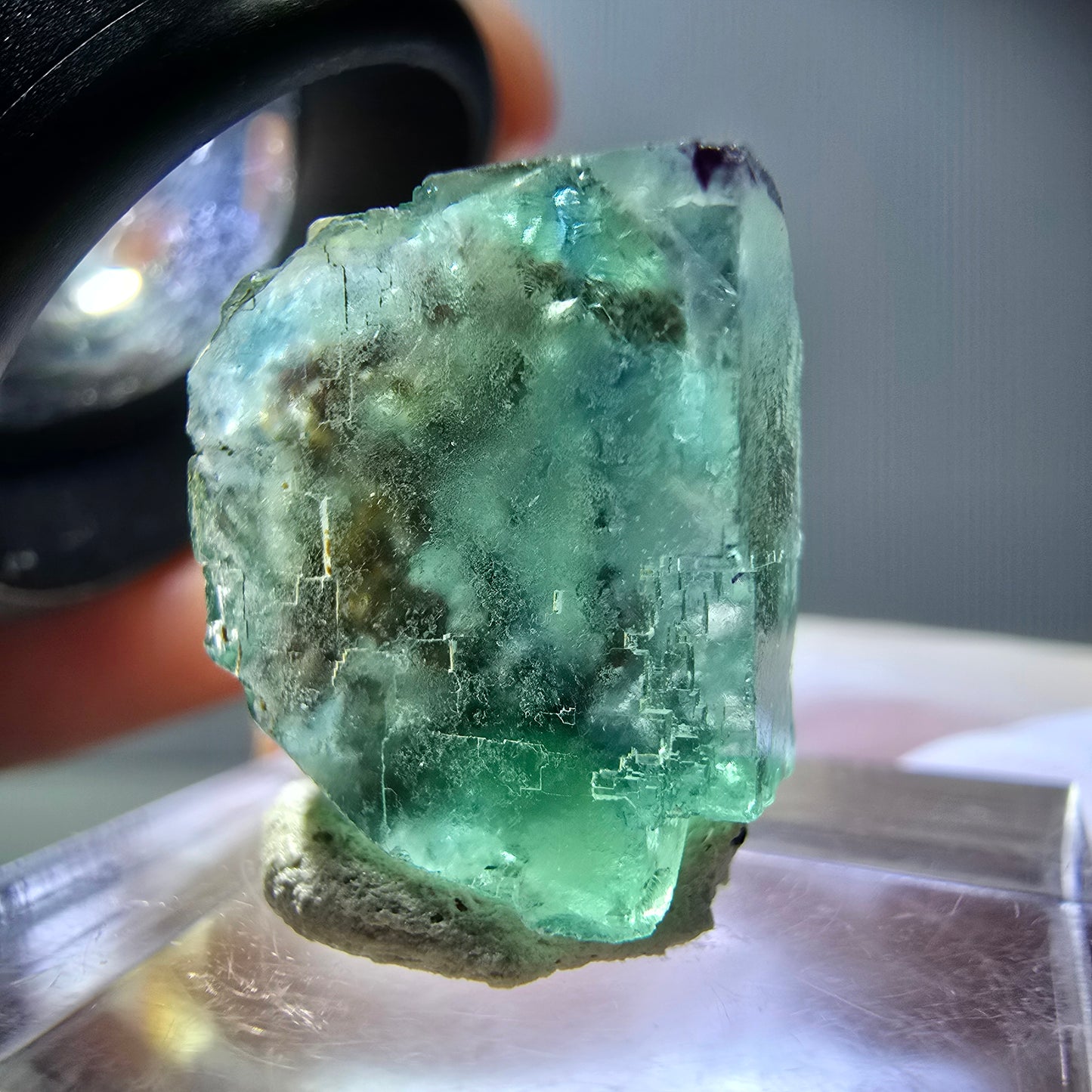 Klarer Phantom Fluorit Würfel parkettiert, grün Okorusu, Namibia 17*16*13mm
