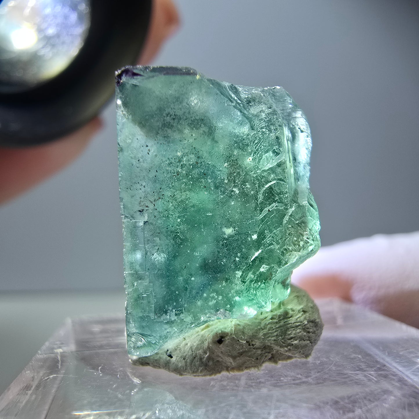 Klarer Phantom Fluorit Würfel parkettiert, grün Okorusu, Namibia 17*16*13mm