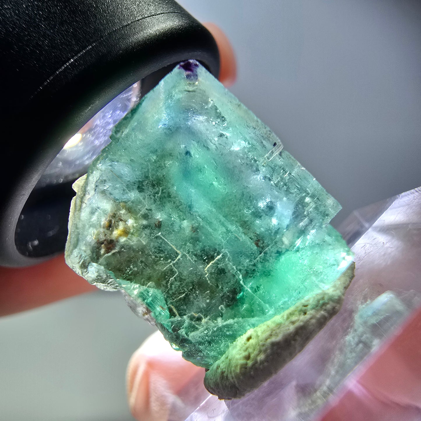Klarer Phantom Fluorit Würfel parkettiert, grün Okorusu, Namibia 17*16*13mm