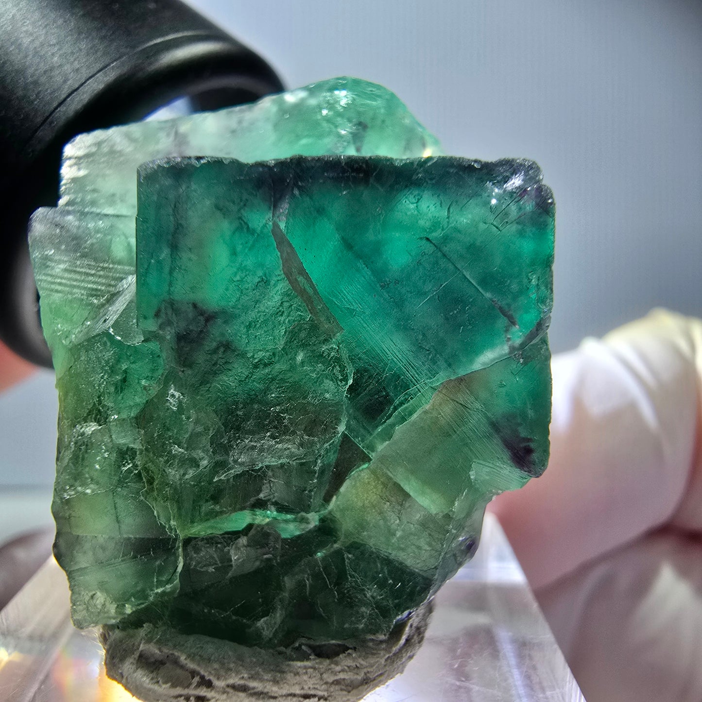Seltene Phantom Fluorit Würfel Stufe, grün lila Okorusu, Namibia 33*24*21mm