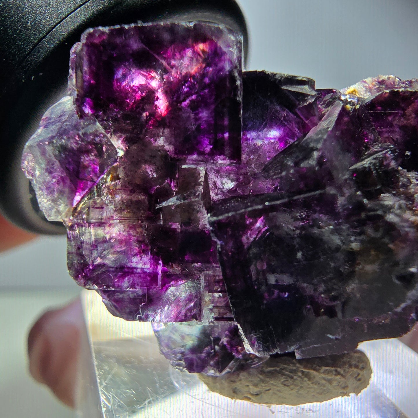 Seltene Phantom Fluorit Würfel Stufe, grün lila Okorusu, Namibia 36*23*15mm