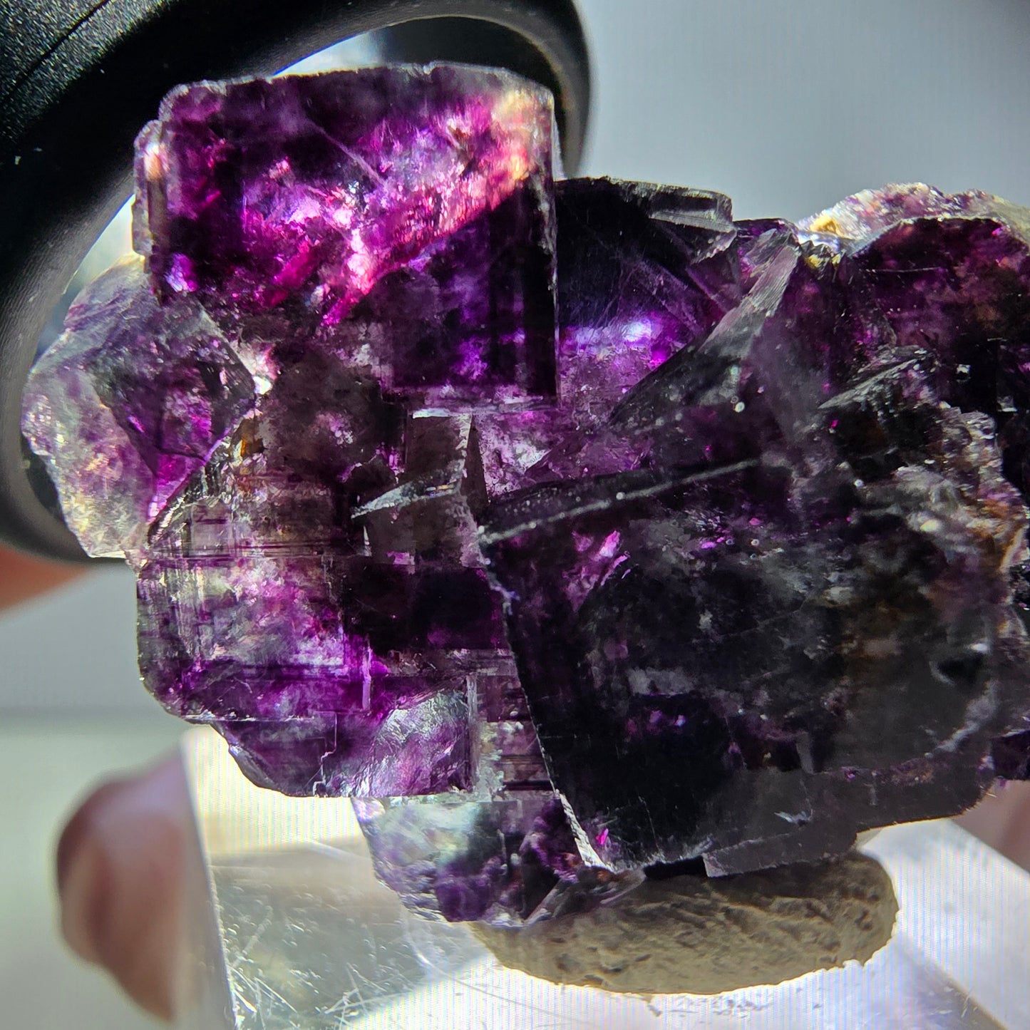 Seltene Phantom Fluorit Würfel Stufe, grün lila Okorusu, Namibia 36*23*15mm