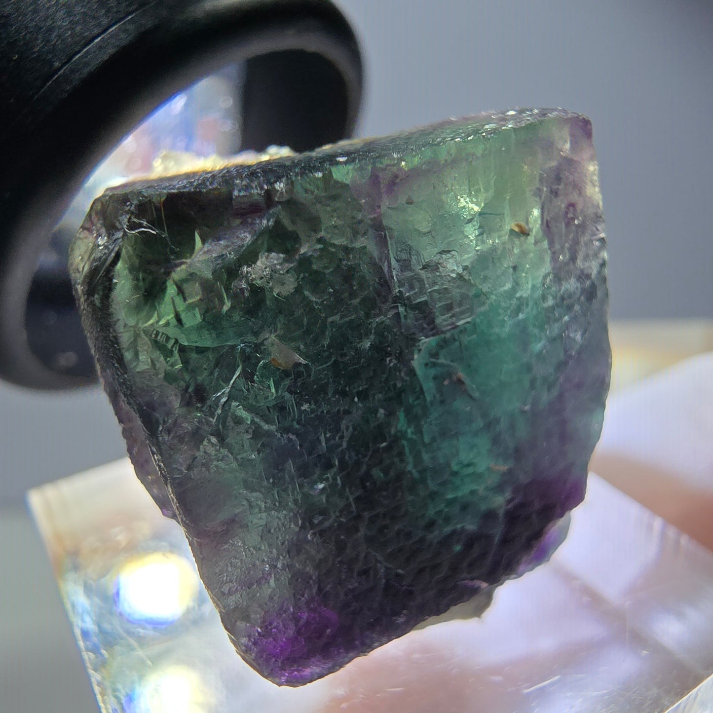 Seltene Phantom Fluorit Würfel Stufe, grün lila Okorusu, Namibia 30*25*21mm