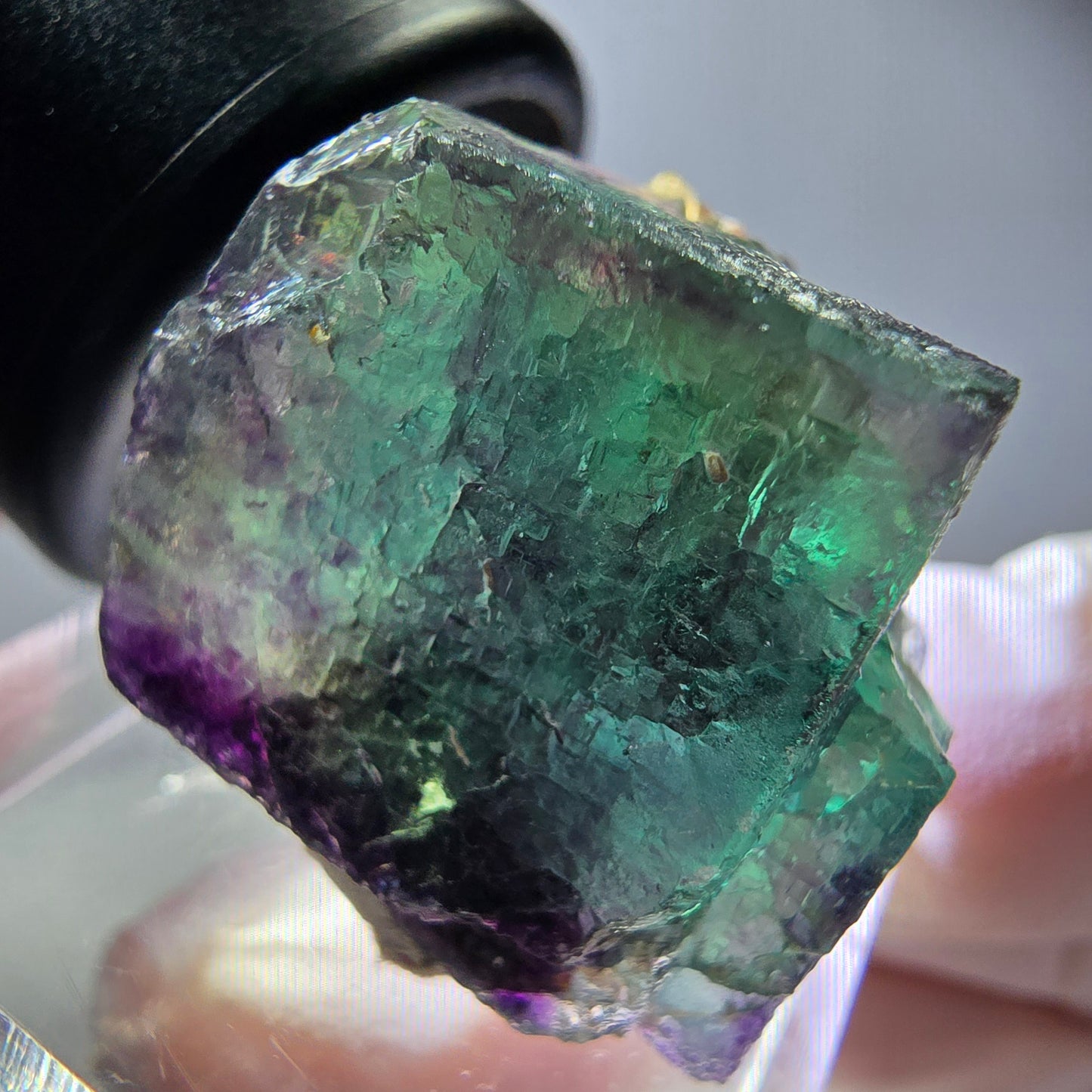 Seltene Phantom Fluorit Würfel Stufe, grün lila Okorusu, Namibia 30*25*21mm