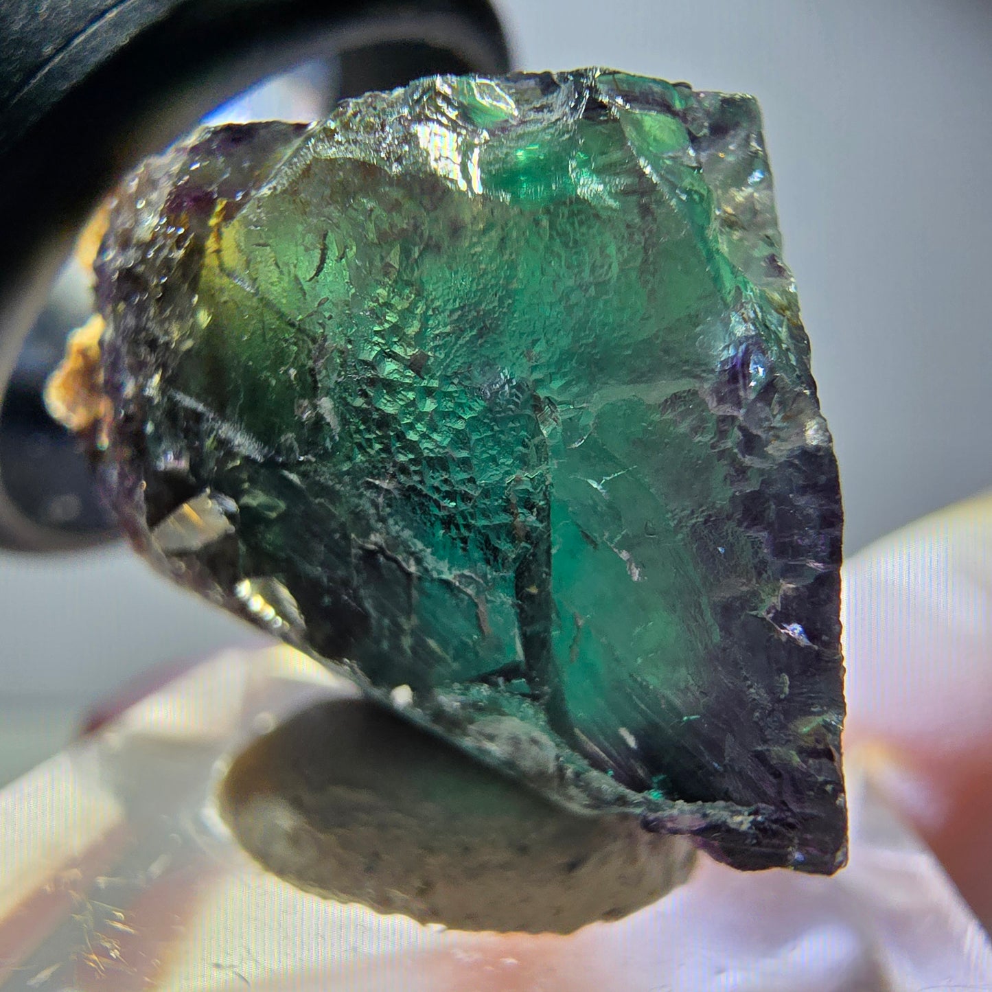 Seltene Phantom Fluorit Würfel Stufe, grün lila Okorusu, Namibia 30*25*21mm