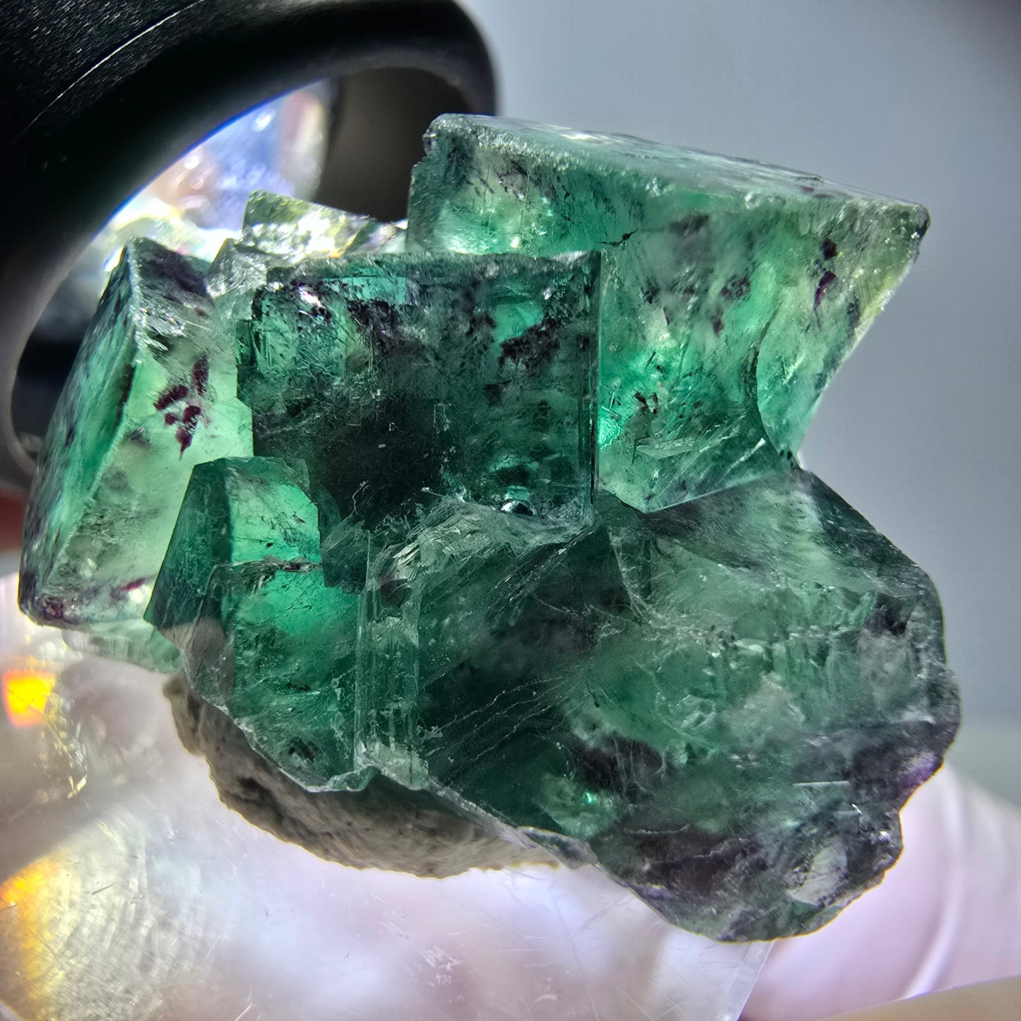 Seltene Phantom Fluorit Würfel Stufe, grün lila Okorusu, Namibia 31*23*16mm