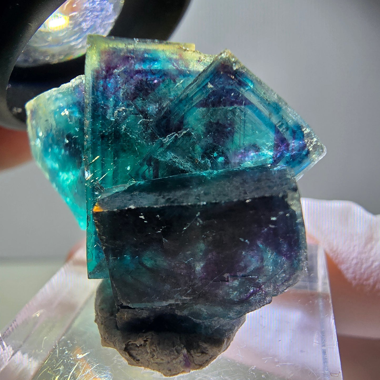 Rare Phantom Fluorite Cube Specimen, purple blue Butterfly Pocket Okorusu Namibia 33*24*15mm