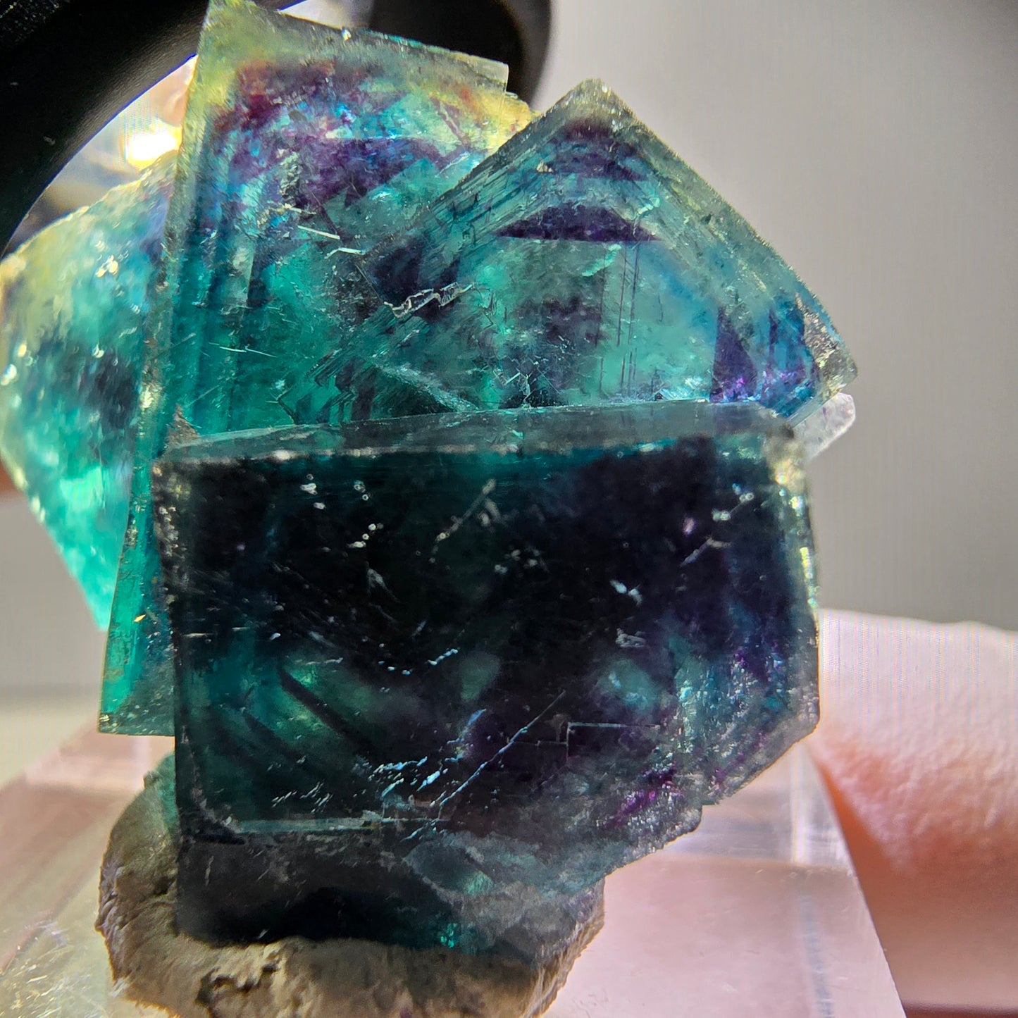 Rare Phantom Fluorite Cube Specimen, purple blue Butterfly Pocket Okorusu Namibia 33*24*15mm