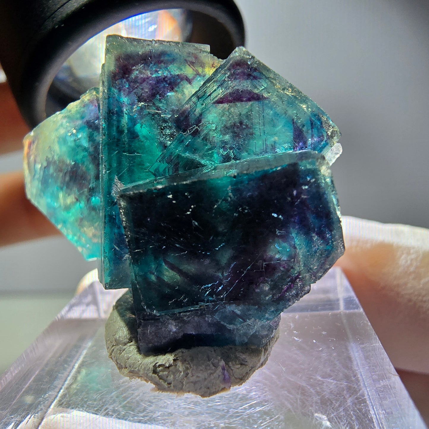 Rare Phantom Fluorite Cube Specimen, purple blue Butterfly Pocket Okorusu Namibia 33*24*15mm