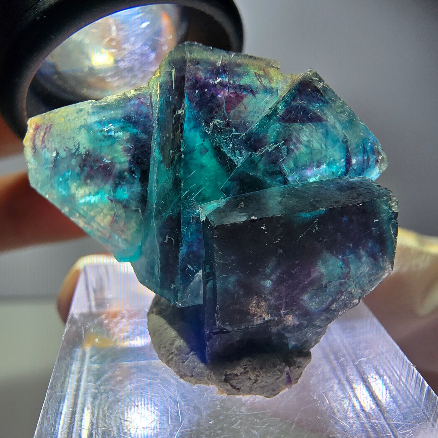 Rare Phantom Fluorite Cube Specimen, purple blue Butterfly Pocket Okorusu Namibia 33*24*15mm