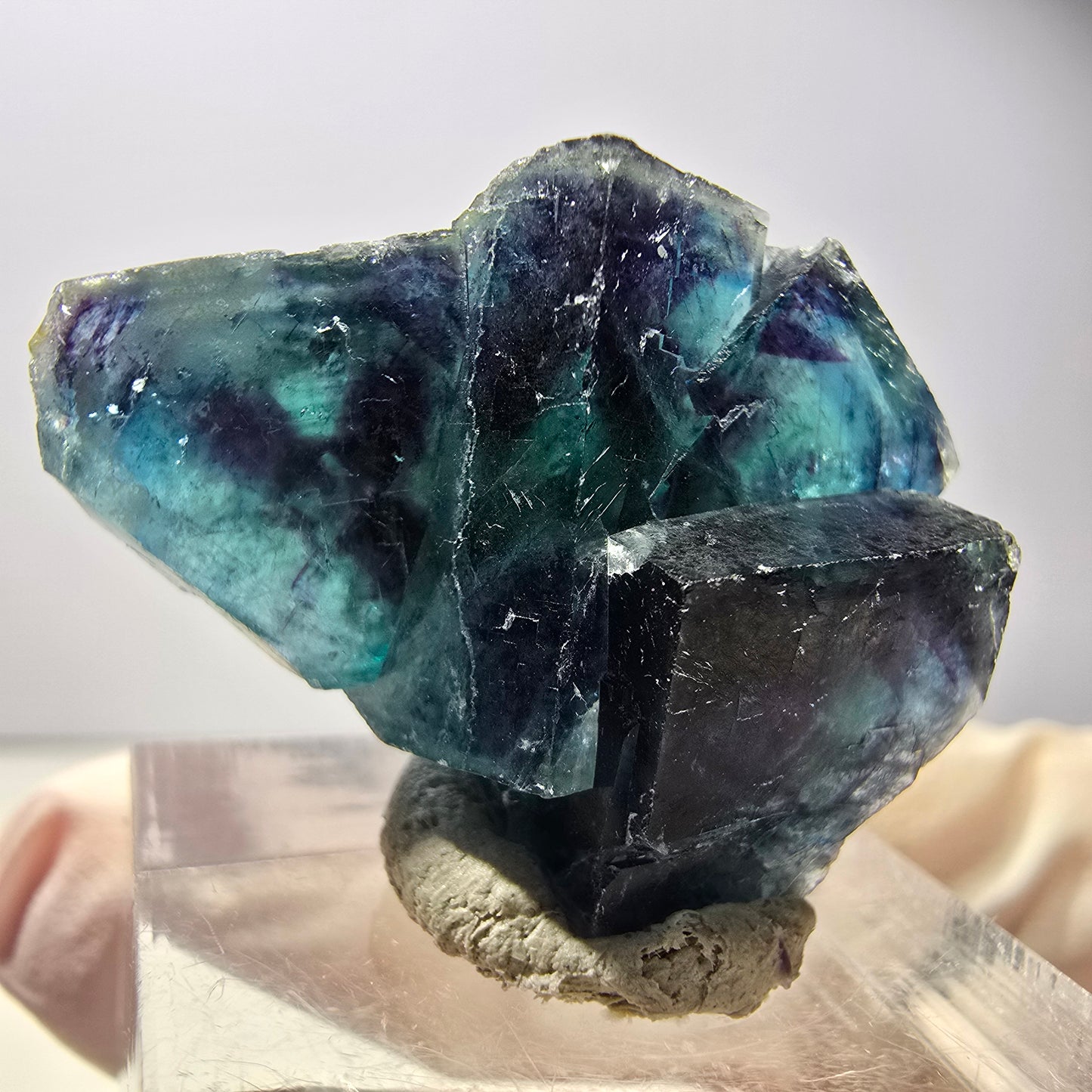Rare Phantom Fluorite Cube Specimen, purple blue Butterfly Pocket Okorusu Namibia 33*24*15mm