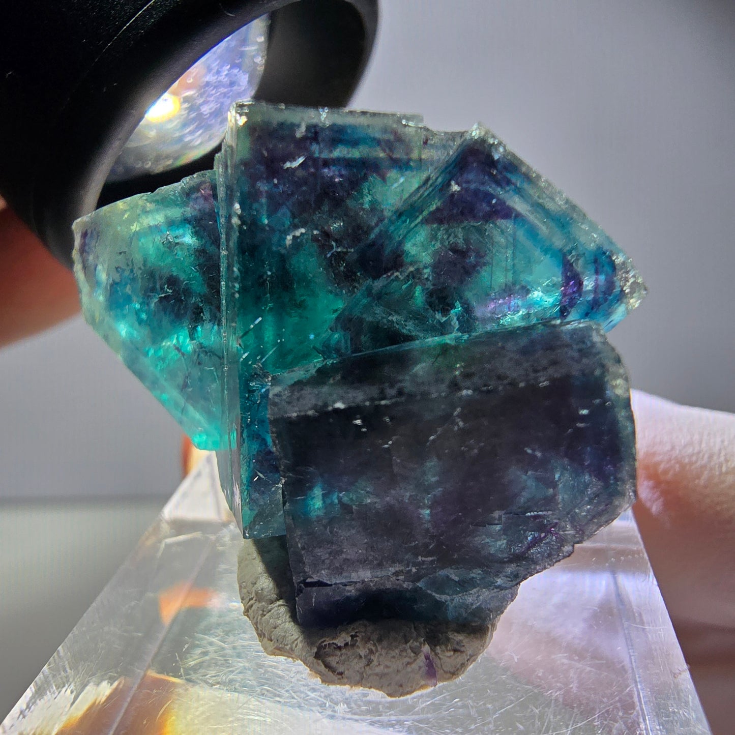 Rare Phantom Fluorite Cube Specimen, purple blue Butterfly Pocket Okorusu Namibia 33*24*15mm