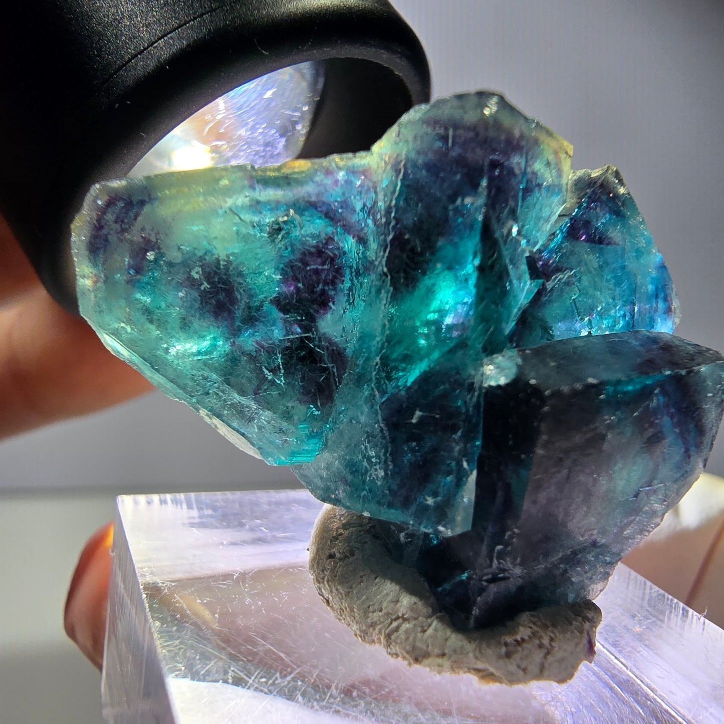 Rare Phantom Fluorite Cube Specimen, purple blue Butterfly Pocket Okorusu Namibia 33*24*15mm