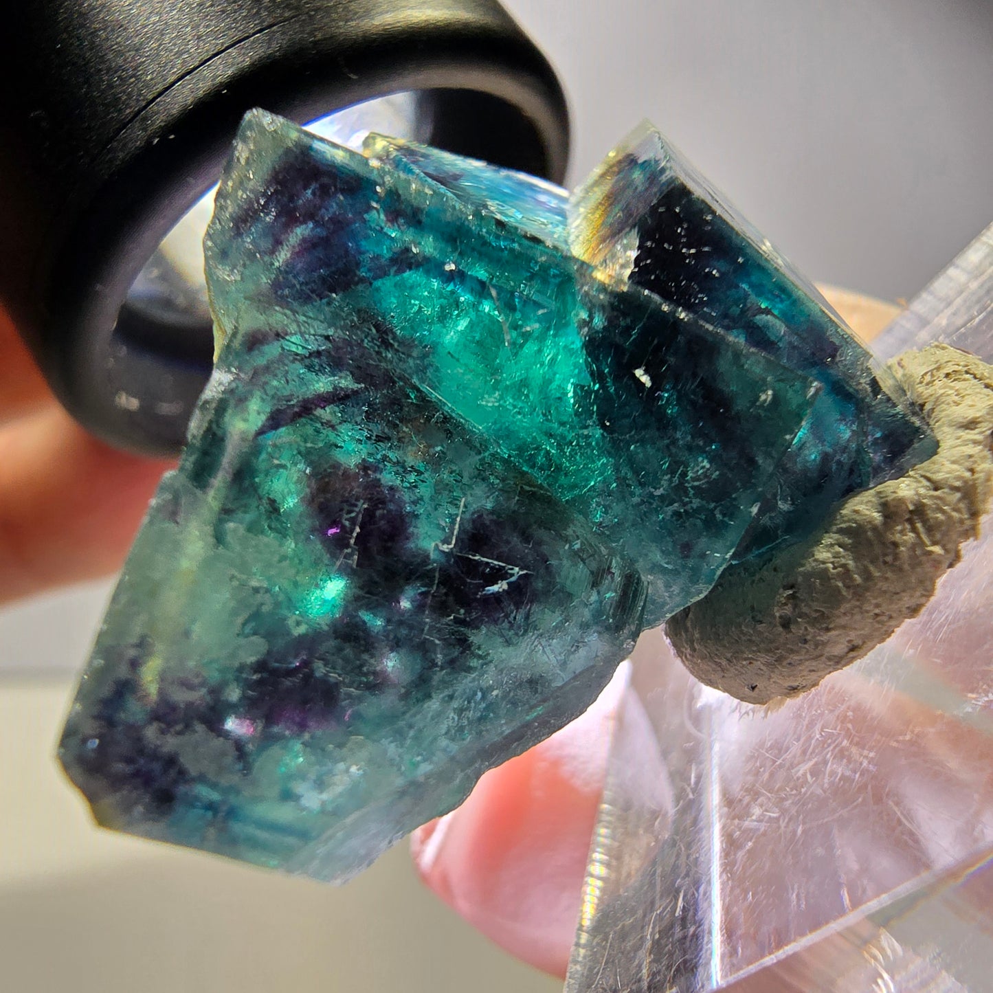 Rare Phantom Fluorite Cube Specimen, purple blue Butterfly Pocket Okorusu Namibia 33*24*15mm