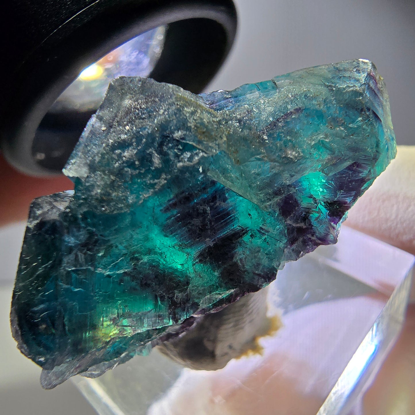 Rare Phantom Fluorite Cube Specimen, purple blue Butterfly Pocket Okorusu Namibia 33*24*15mm