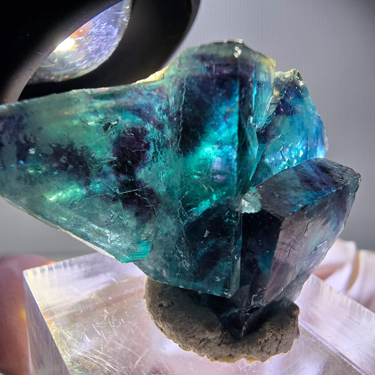 Rare Phantom Fluorite Cube Specimen, purple blue Butterfly Pocket Okorusu Namibia 33*24*15mm
