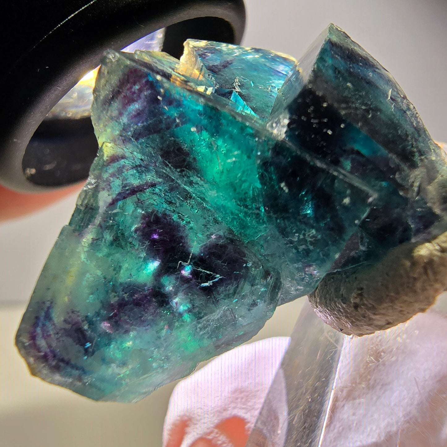 Rare Phantom Fluorite Cube Specimen, purple blue Butterfly Pocket Okorusu Namibia 33*24*15mm