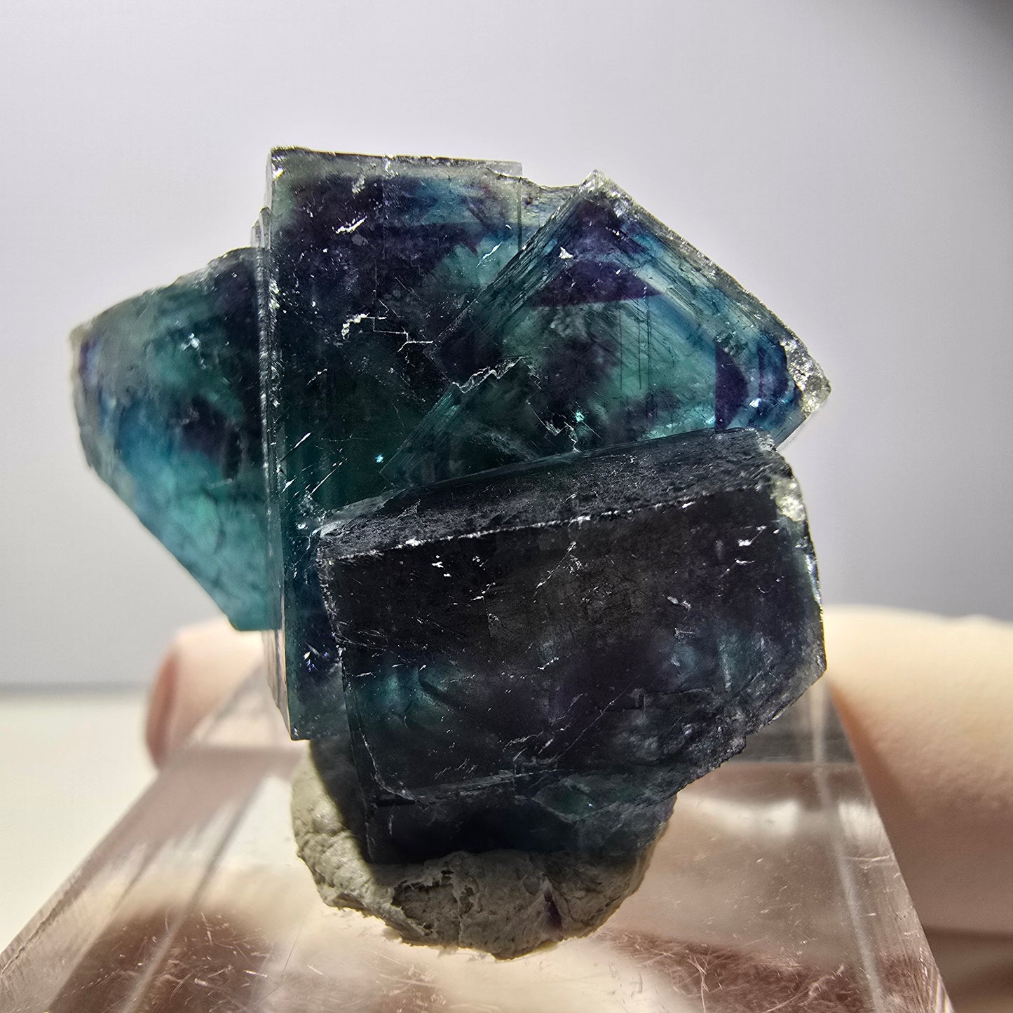 Rare Phantom Fluorite Cube Specimen, purple blue Butterfly Pocket Okorusu Namibia 33*24*15mm
