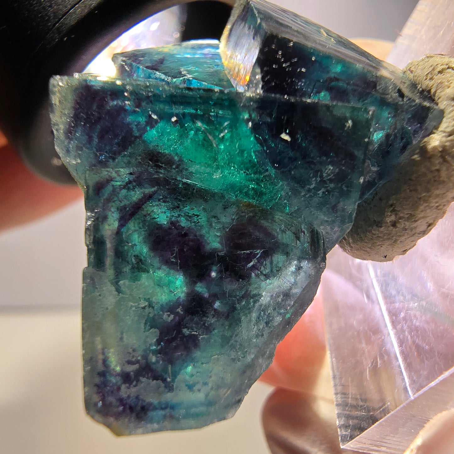 Rare Phantom Fluorite Cube Specimen, purple blue Butterfly Pocket Okorusu Namibia 33*24*15mm