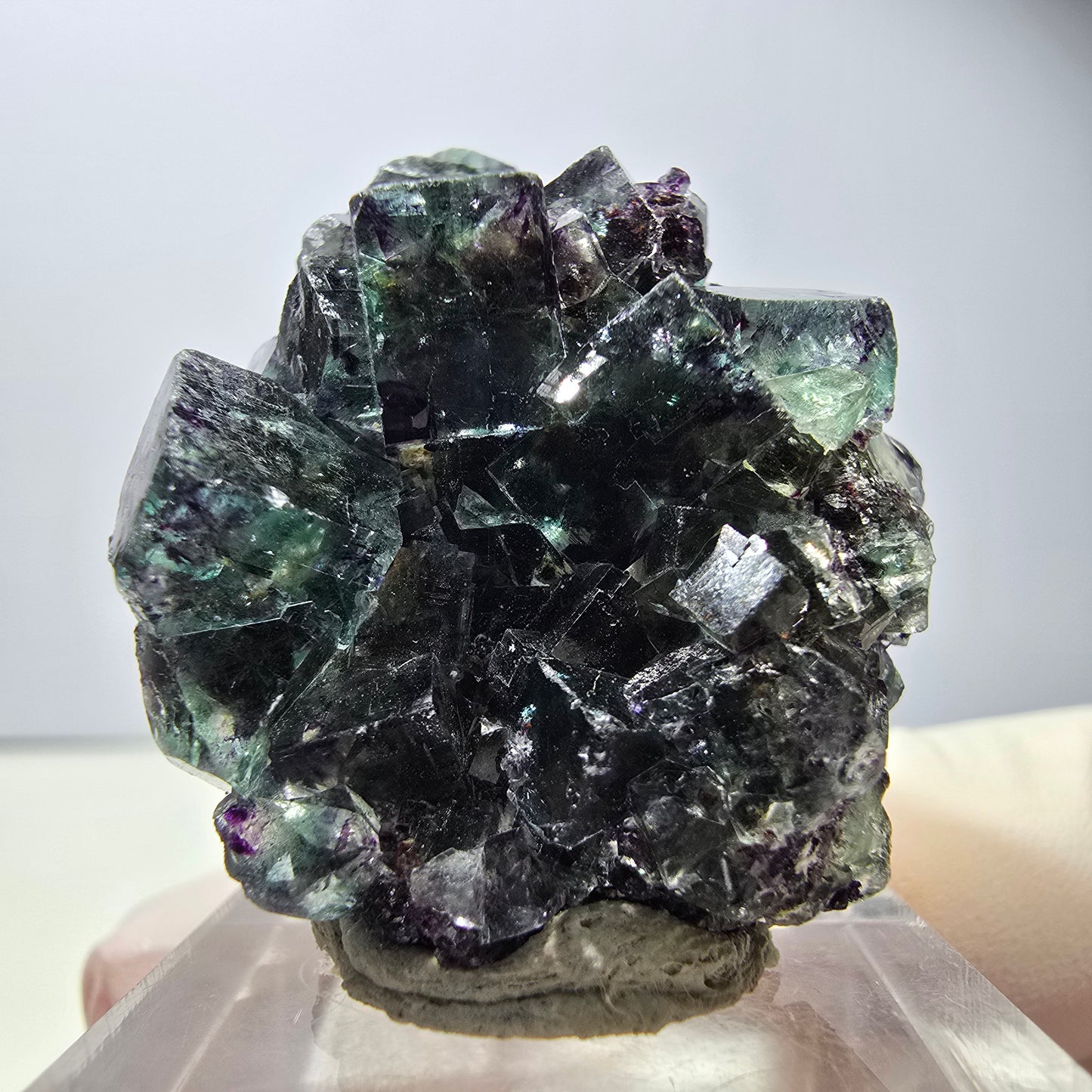 Rare Phantom Fluorite Cube Specimen, green purple Okorusu, Namibia 37*33*16mm