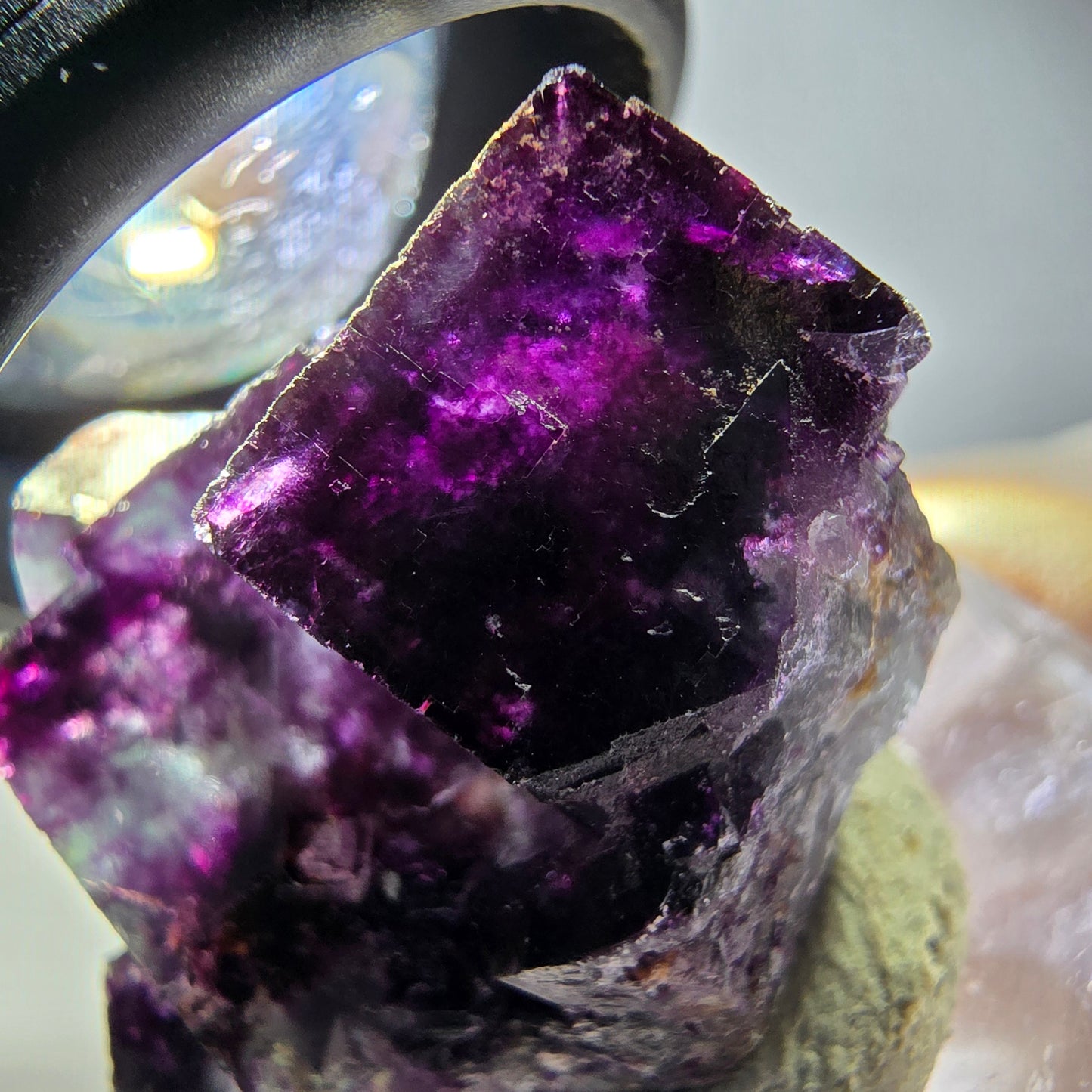 Rare Phantom Fluorite Cube Specimen, green purple Okorusu, Namibia 33*23*17mm