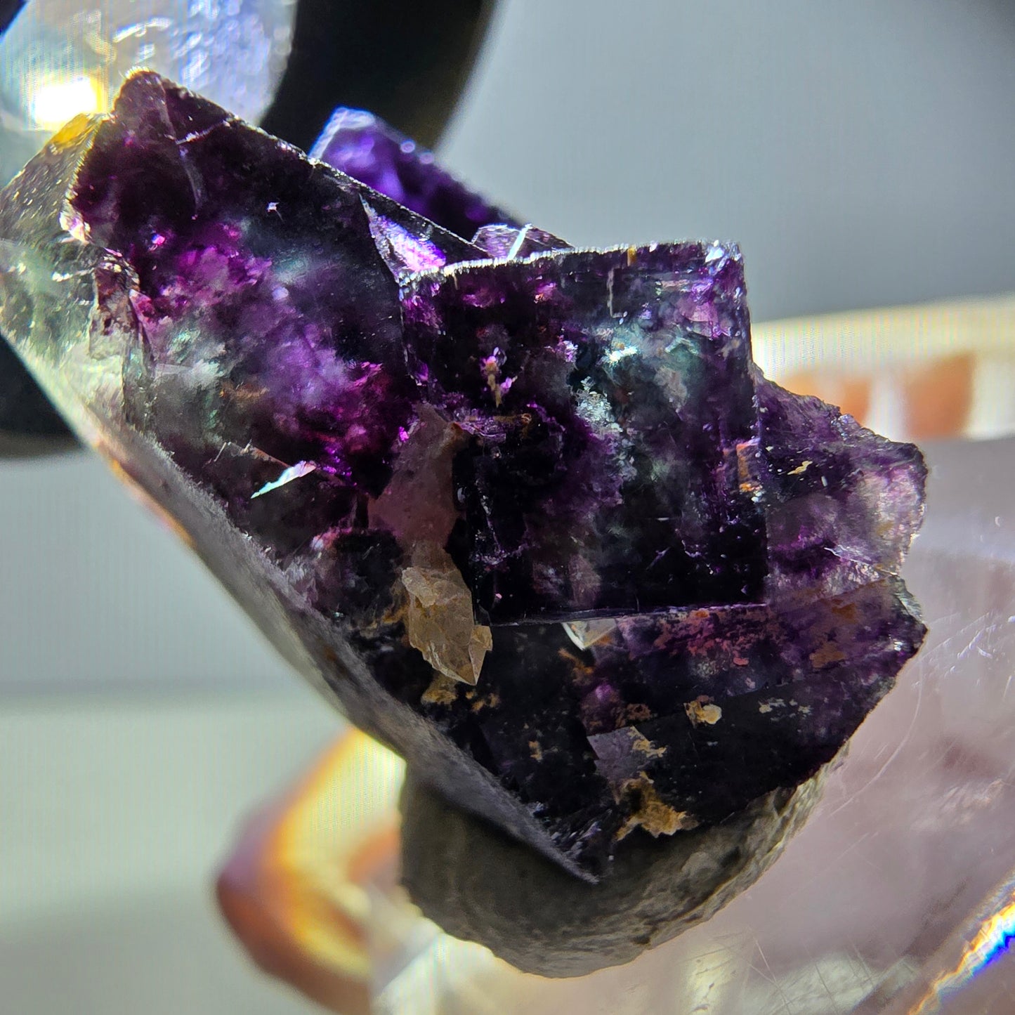Rare Phantom Fluorite Cube Specimen, green purple Okorusu, Namibia 33*23*17mm