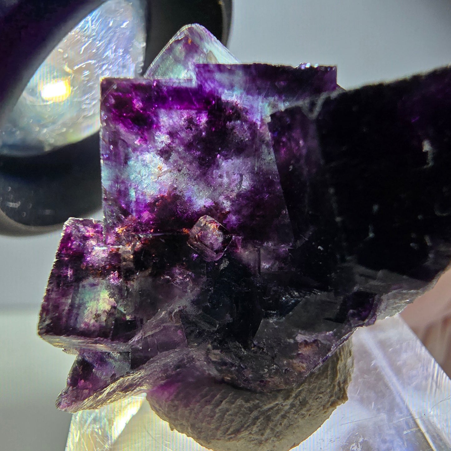 Rare Phantom Fluorite Cube Specimen, green purple Okorusu, Namibia 33*23*17mm