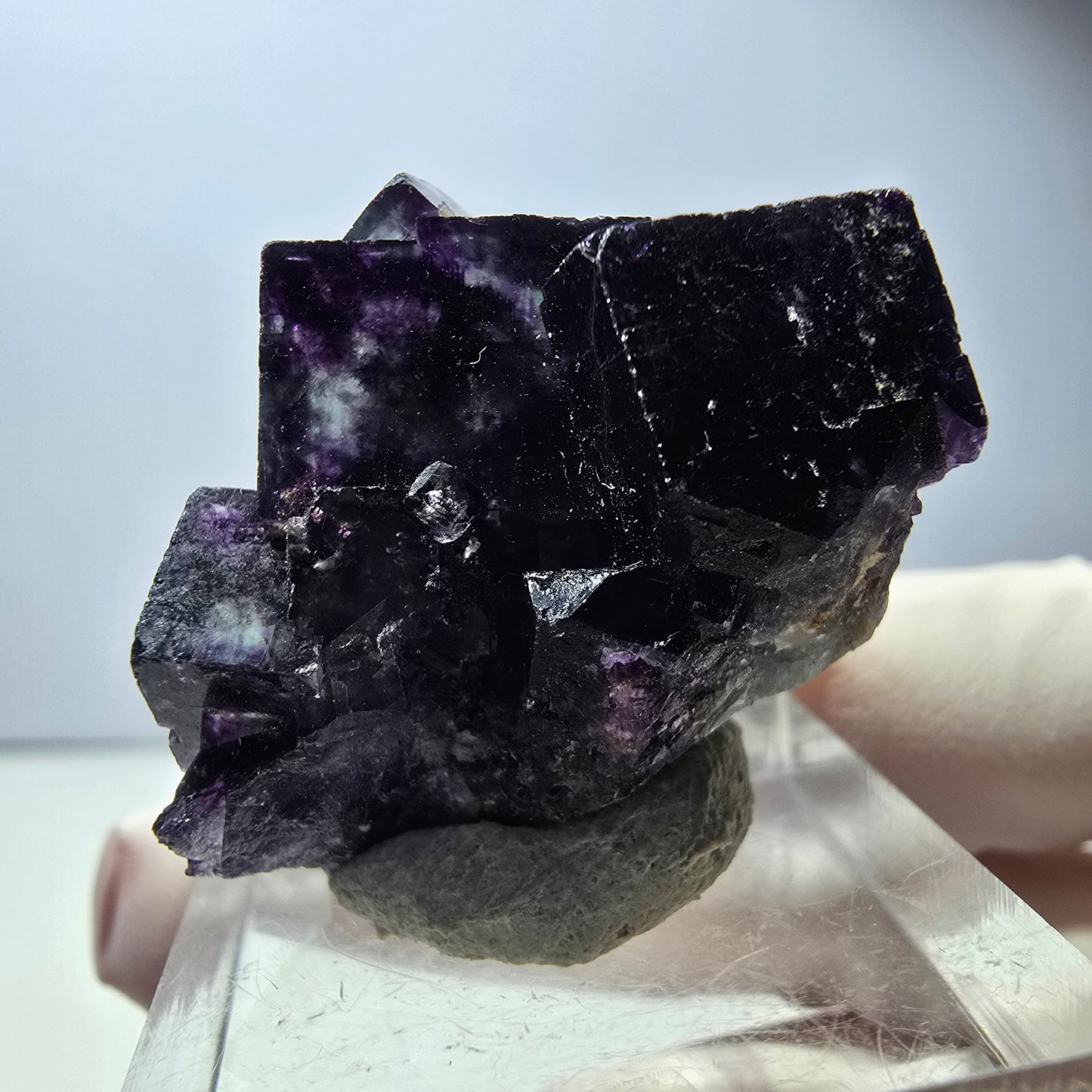Rare Phantom Fluorite Cube Specimen, green purple Okorusu, Namibia 33*23*17mm
