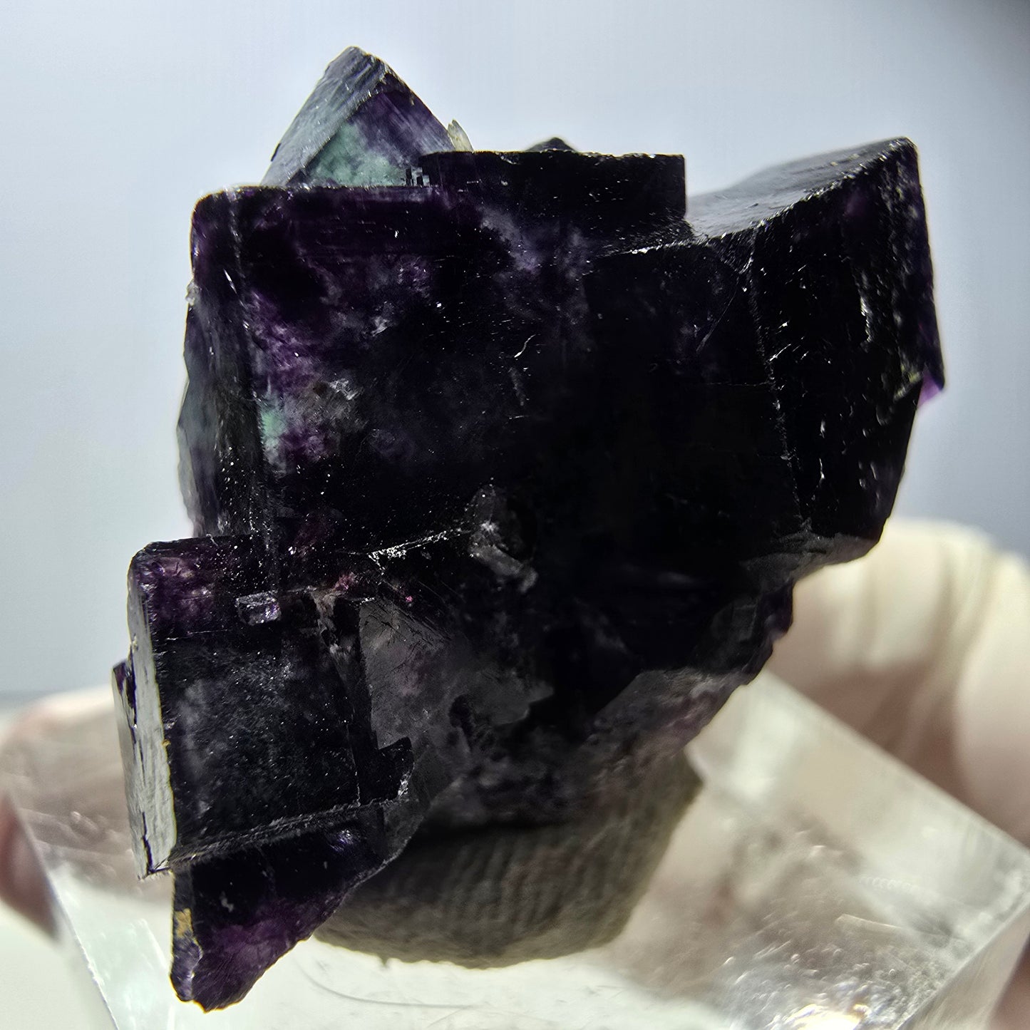 Rare Phantom Fluorite Cube Specimen, green purple Okorusu, Namibia 33*23*17mm