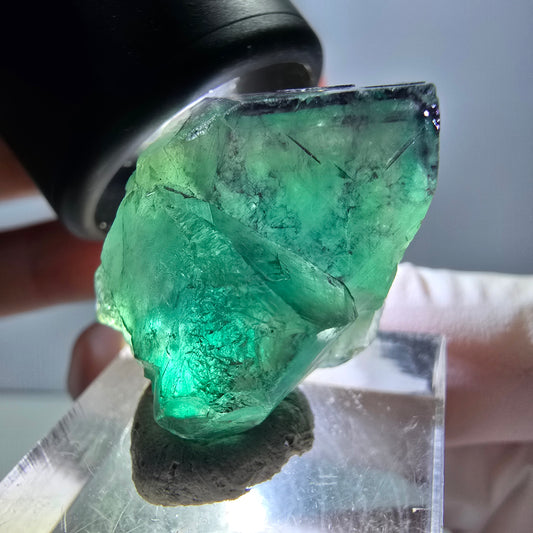 Seltene Phantom Fluorit Würfel Stufe, grün lila Okorusu, Namibia 29*20*16mm