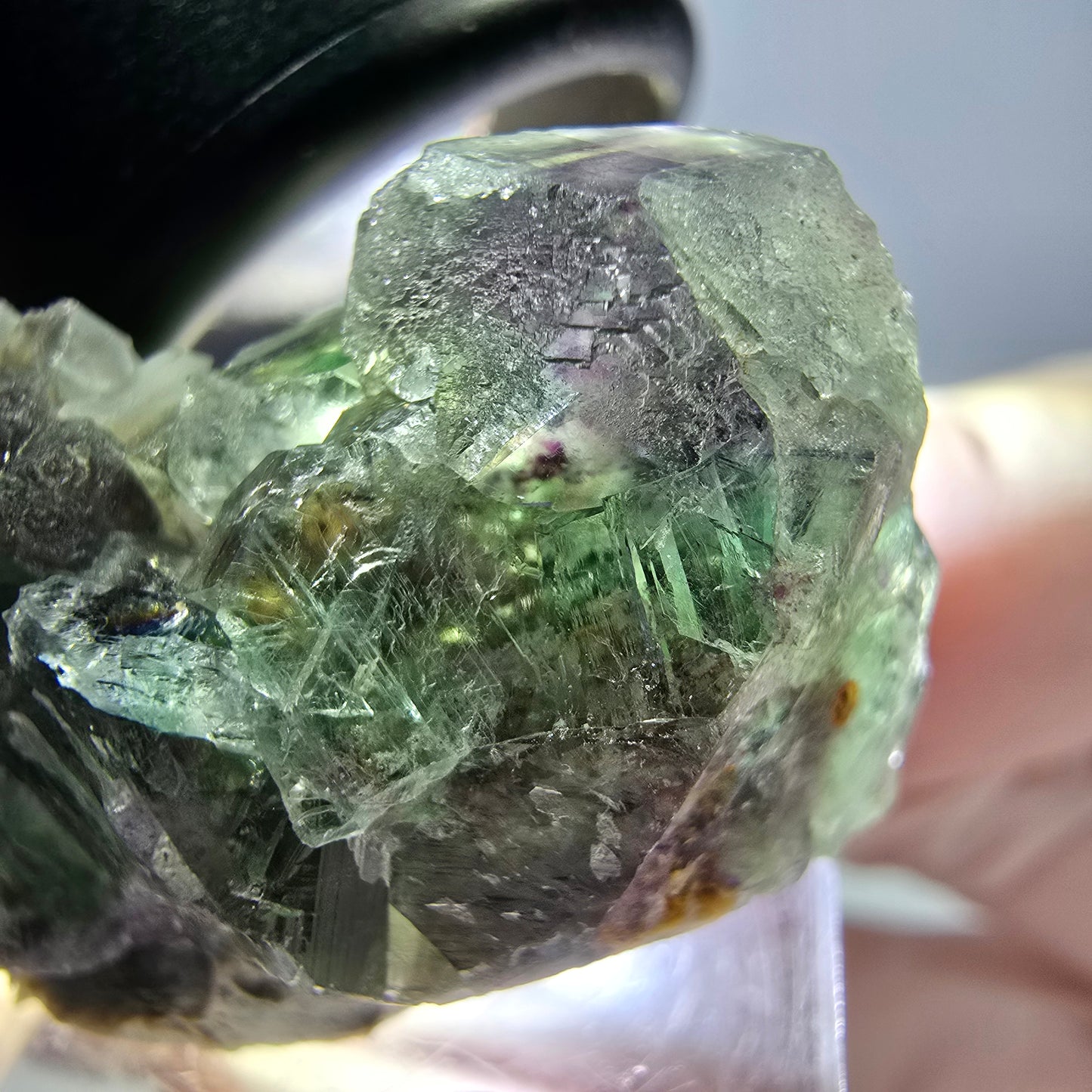 Seltene Phantom Fluorit Würfel, Quarz Stufe, grün Okorusu, Namibia 41*20*20mm