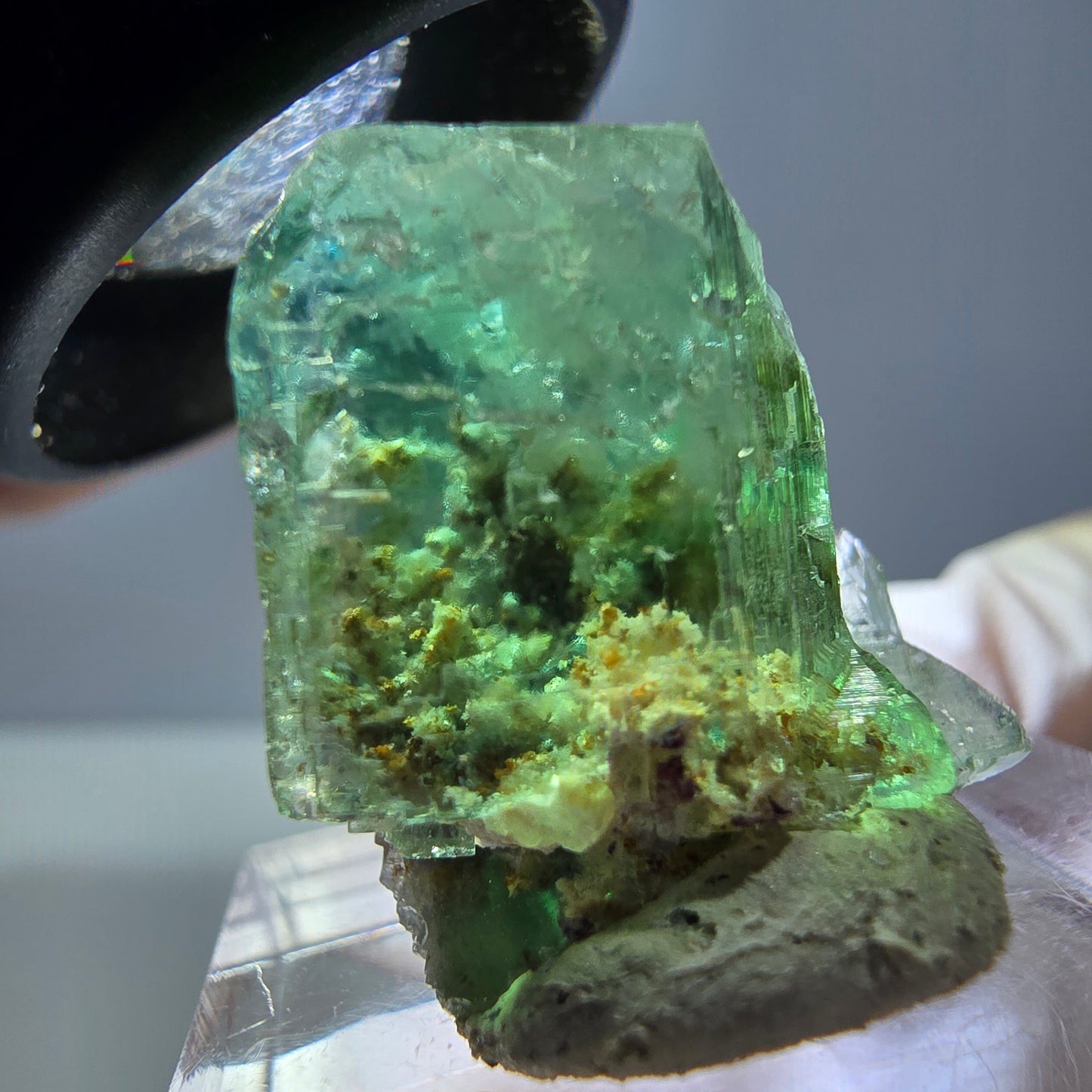 Spécimen de cube de fluorite fantôme, vert parqueté Okorusu, Namibie 22*20*19mm