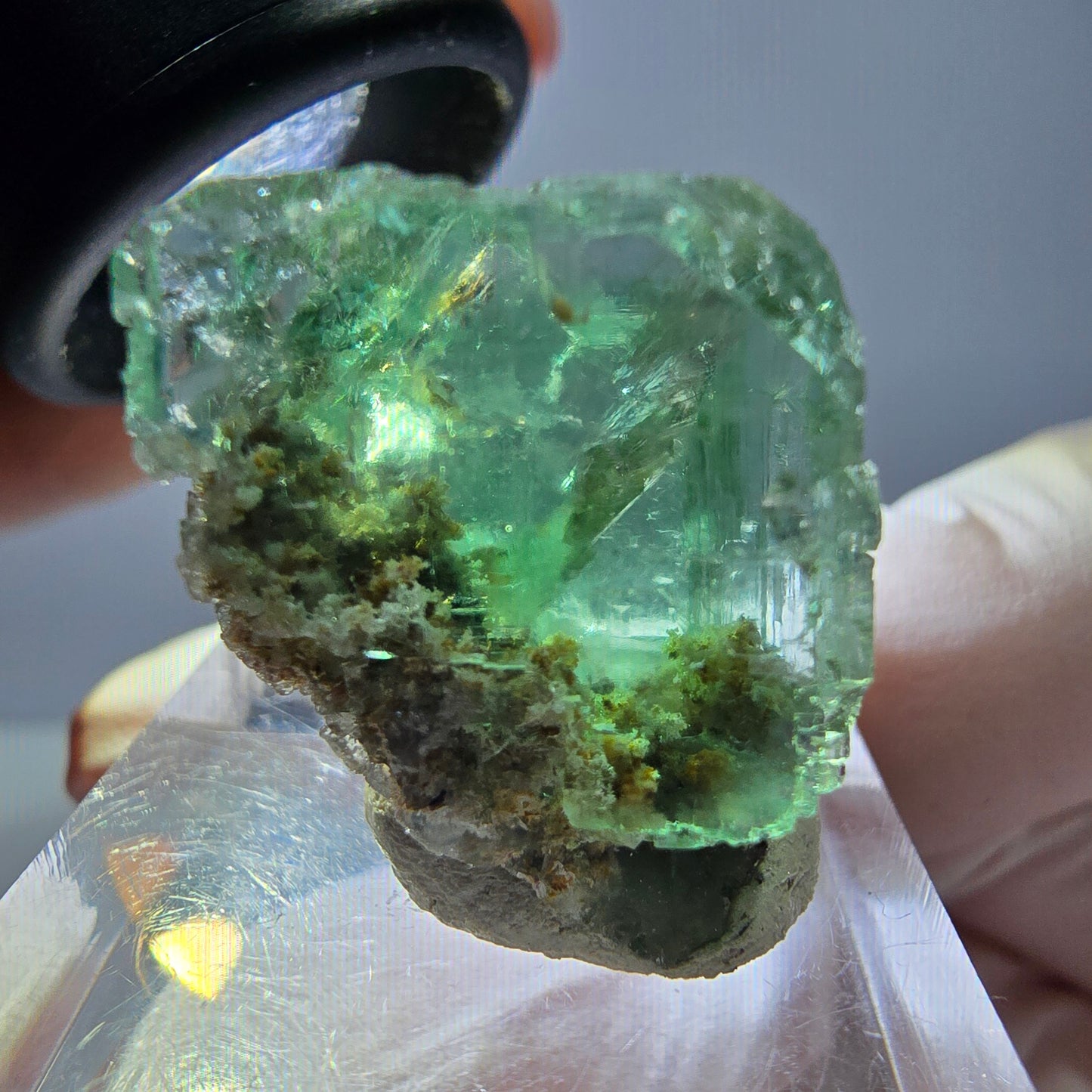 Spécimen de cube de fluorite fantôme, vert parqueté Okorusu, Namibie 22*20*19mm