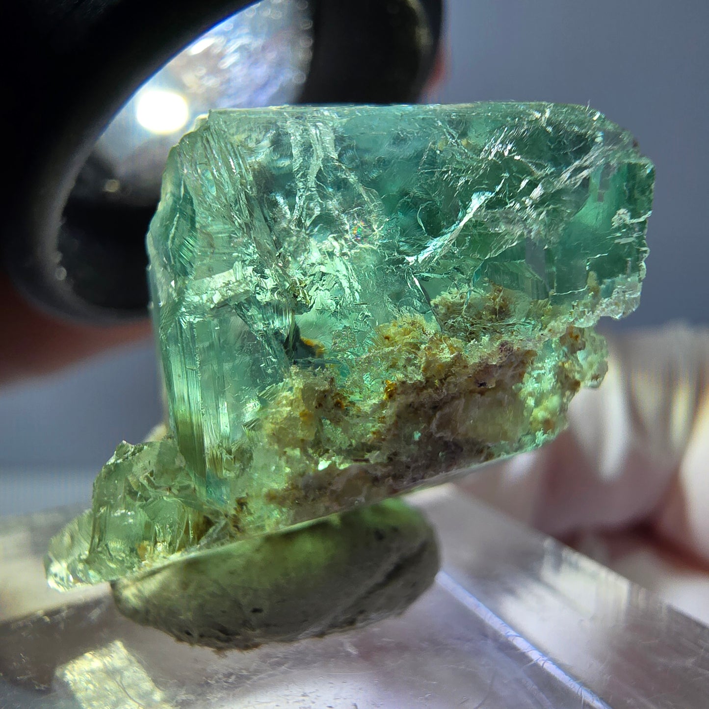 Spécimen de cube de fluorite fantôme, vert parqueté Okorusu, Namibie 22*20*19mm