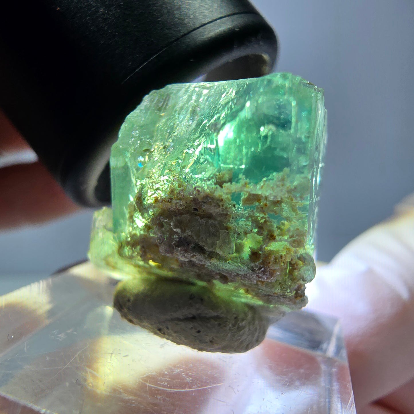 Spécimen de cube de fluorite fantôme, vert parqueté Okorusu, Namibie 22*20*19mm