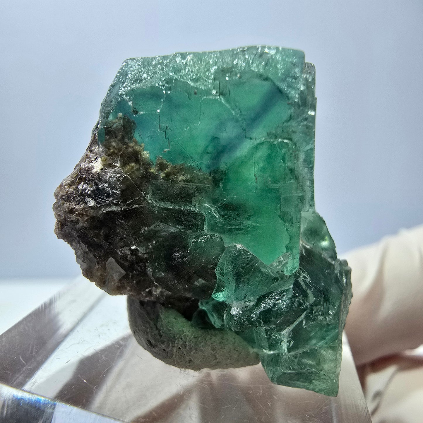 Spécimen de cube de fluorite fantôme, vert parqueté Okorusu, Namibie 27*20*19mm